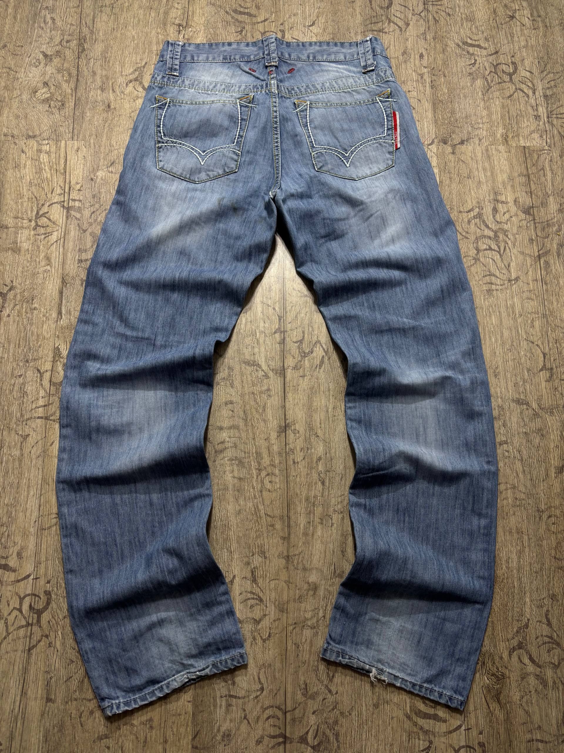 GOSTAR DE FUGA VTG Flare GOA LGB type! Y2K Japan Denim Jeans Size US 31 - 3 Thumbnail