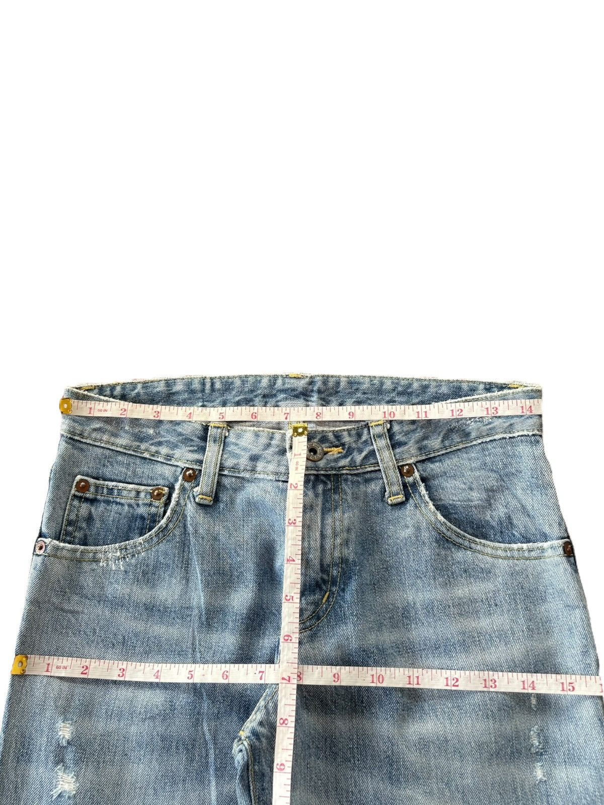 ATSURO TAYAMA Vintage Atsuro Tayama Faded Wash Distressed Flare Jeans Size 29" - 6 Thumbnail