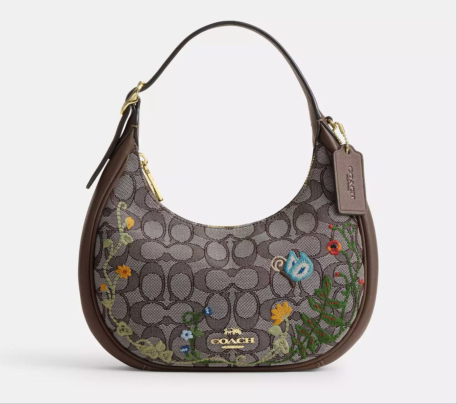 Coach Emily Shoulder Bag Signature Jacquard With Floral Embroidery Size ONE SIZE - 8 Thumbnail