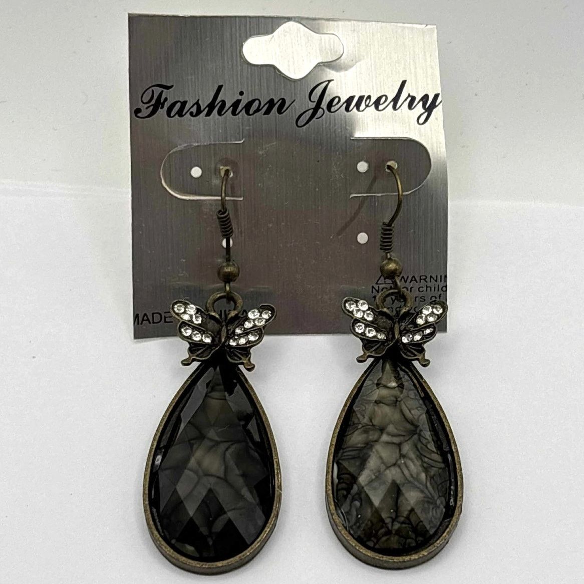 Other Gold Crystal Butterfly Earrings Size ONE SIZE - 2 Thumbnail