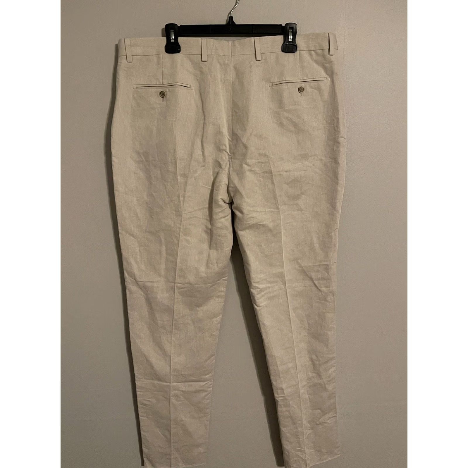 Joseph Abboud VINTAGE Joseph Abboud Tessuti Sondrio Linen Blend Beige Dress Pants - Men's 40xUU, New! Size US 40 / EU 56 - 3 Thumbnail
