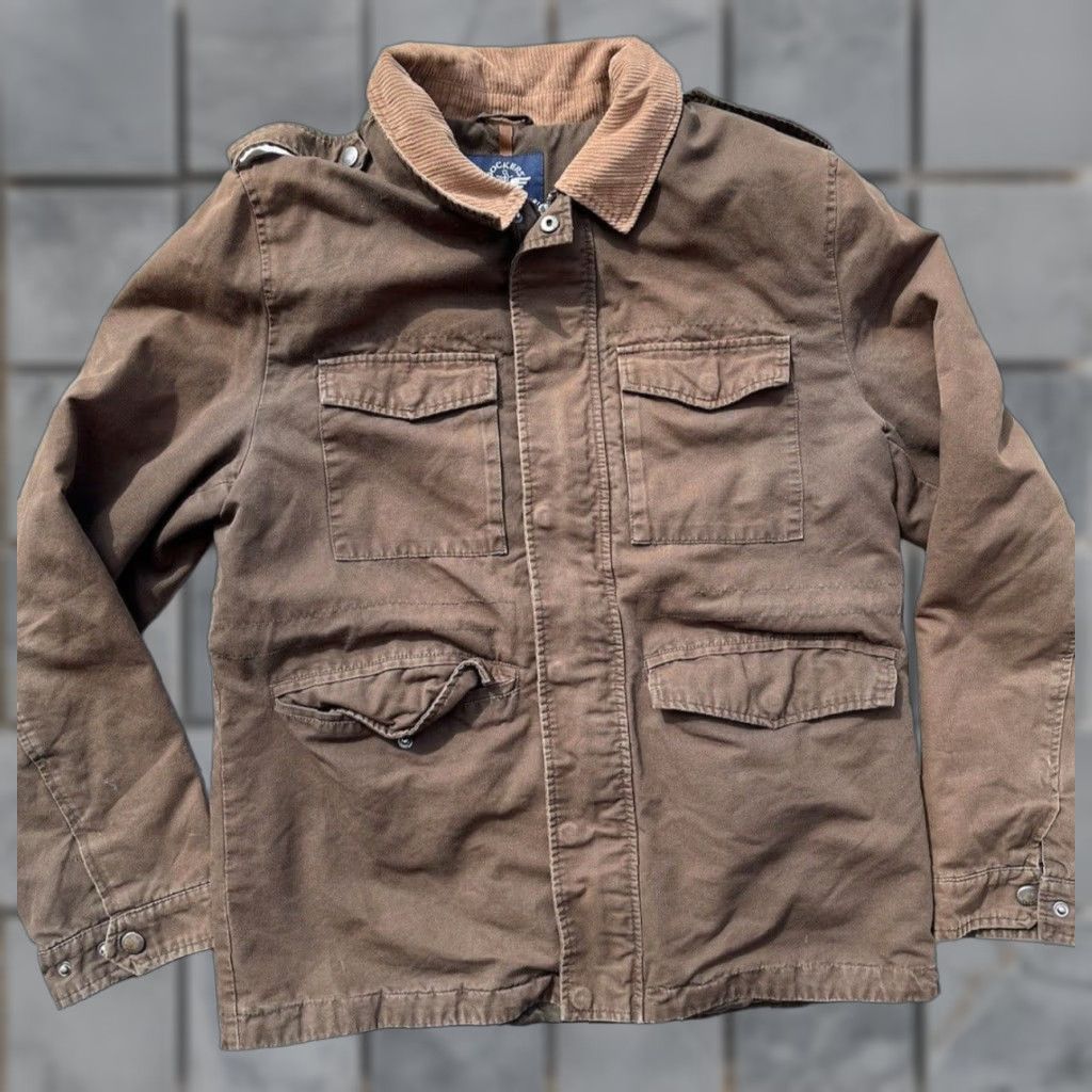 Dockers DOCKERS Jacket Beige Brown Solid XL Chore Utility Aviator Barn Workwear 90s Mens Jacket Size US XL / EU 56 / 4 - 1 Thumbnail