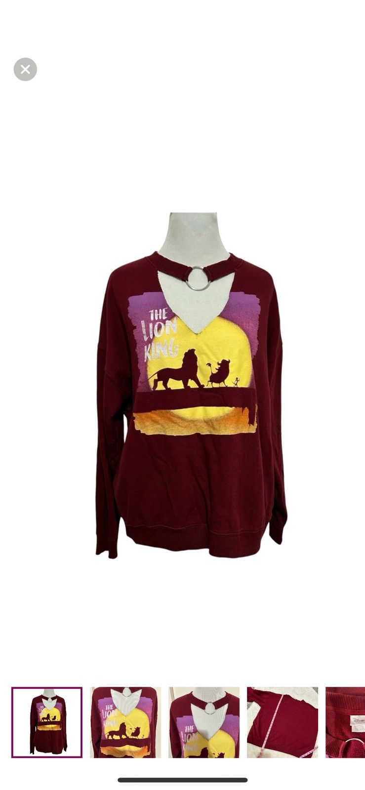 Disney Disney the lion king XL choker style sweatshirt Size XL / US 12-14 / IT 48-50 - 1 Thumbnail