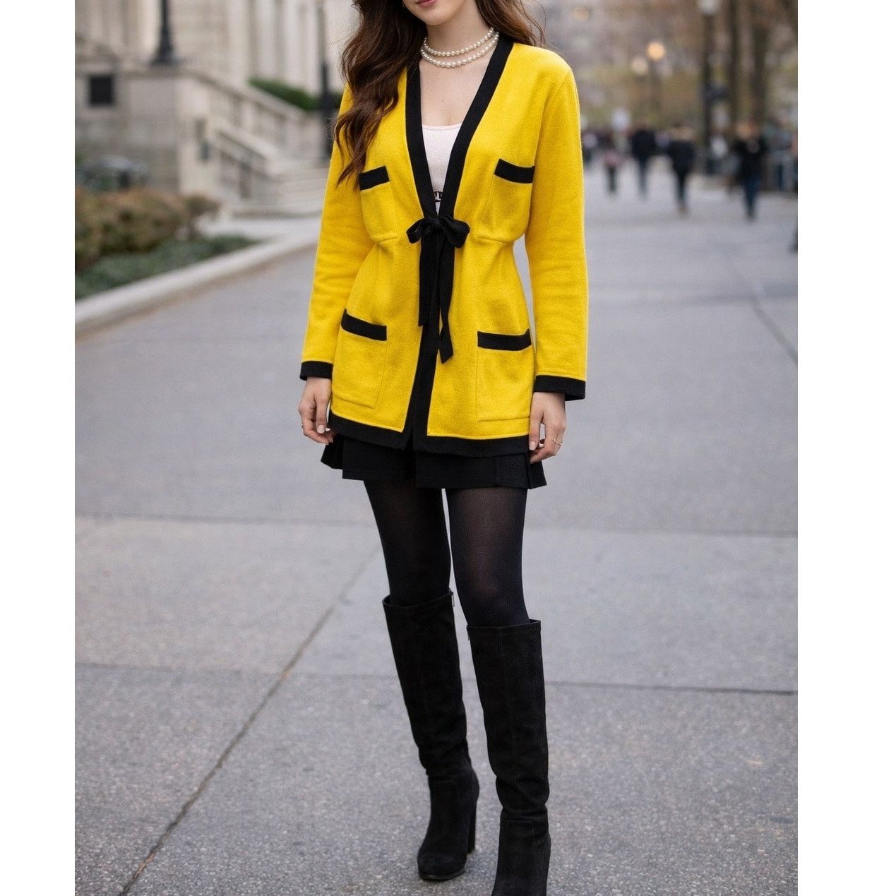 Emanuel Ungaro × Vintage Emanuel Ungaro vintage cardigan clueless yellow black size M Size M / US 6-8 / IT 42-44 - 1 Thumbnail