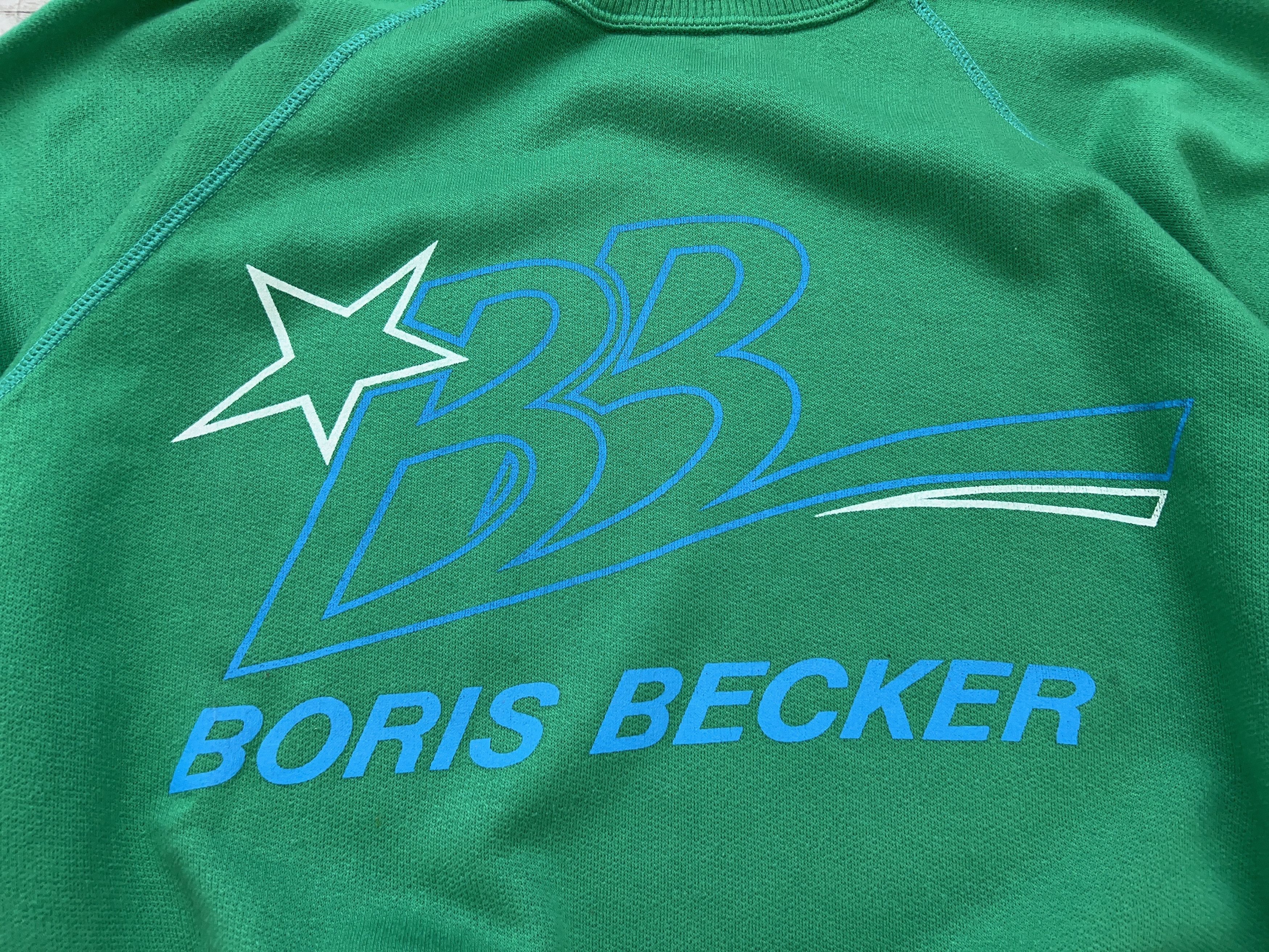 1980s Puma Boris Becker Red Tennis Sweatshirt Size 6 M/L