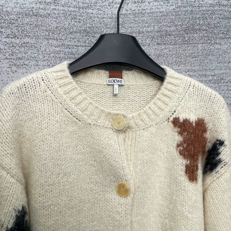 Loewe LOEWE Geometric pattern jacquard loose knit sweater Size L / US 10 / IT 46 - 2 Thumbnail