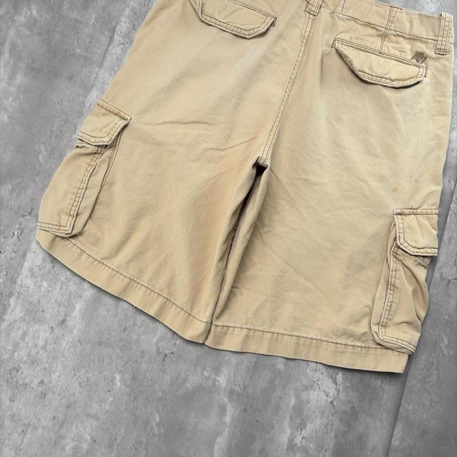 Aeropostale Y2K Beige Aeropostale Grunge Baggy Cargo Skater Shorts Size US 36 / EU 52 - 4 Thumbnail