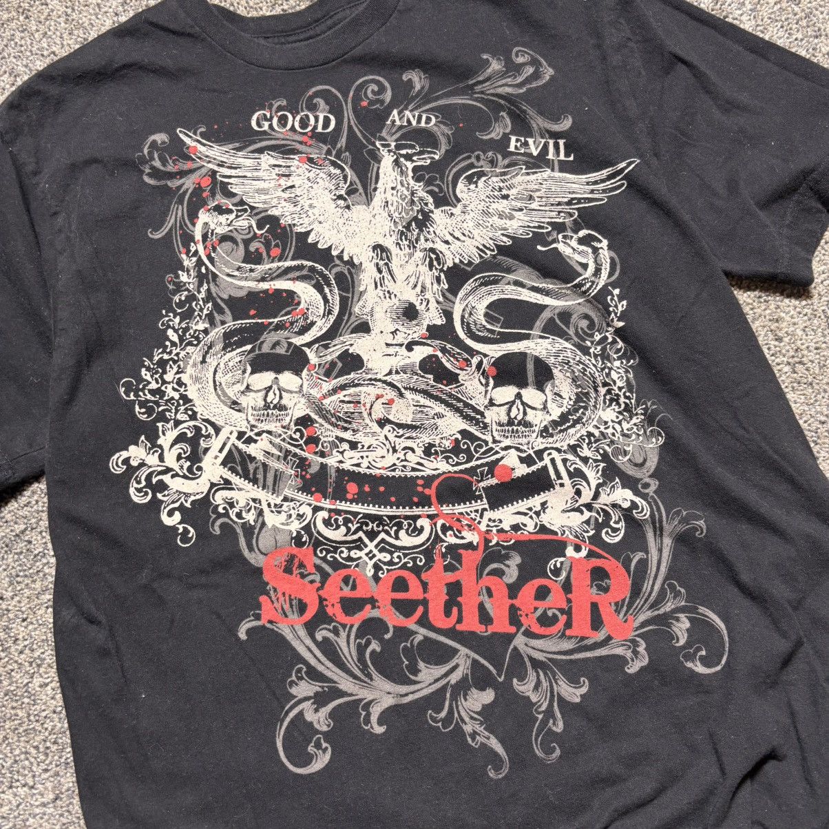 Next Level Apparel Vintage Y2K Seether “Good and Evil” Tee Size US L / EU 52-54 / 3 - 2 Thumbnail