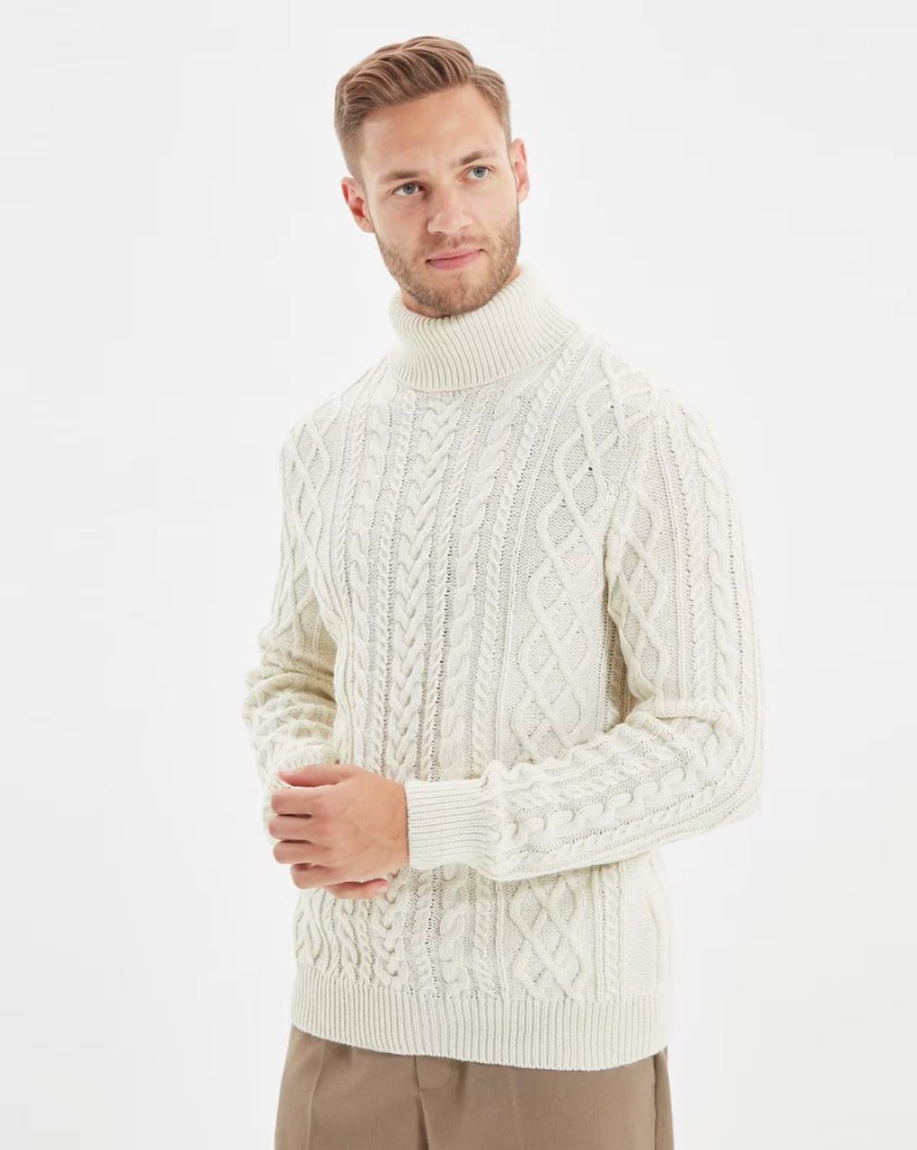 Kenzo KENZO Vintage Turtle Neck Cable Knit Wool Sweater Size US L / EU 52-54 / 3 - 2 Thumbnail