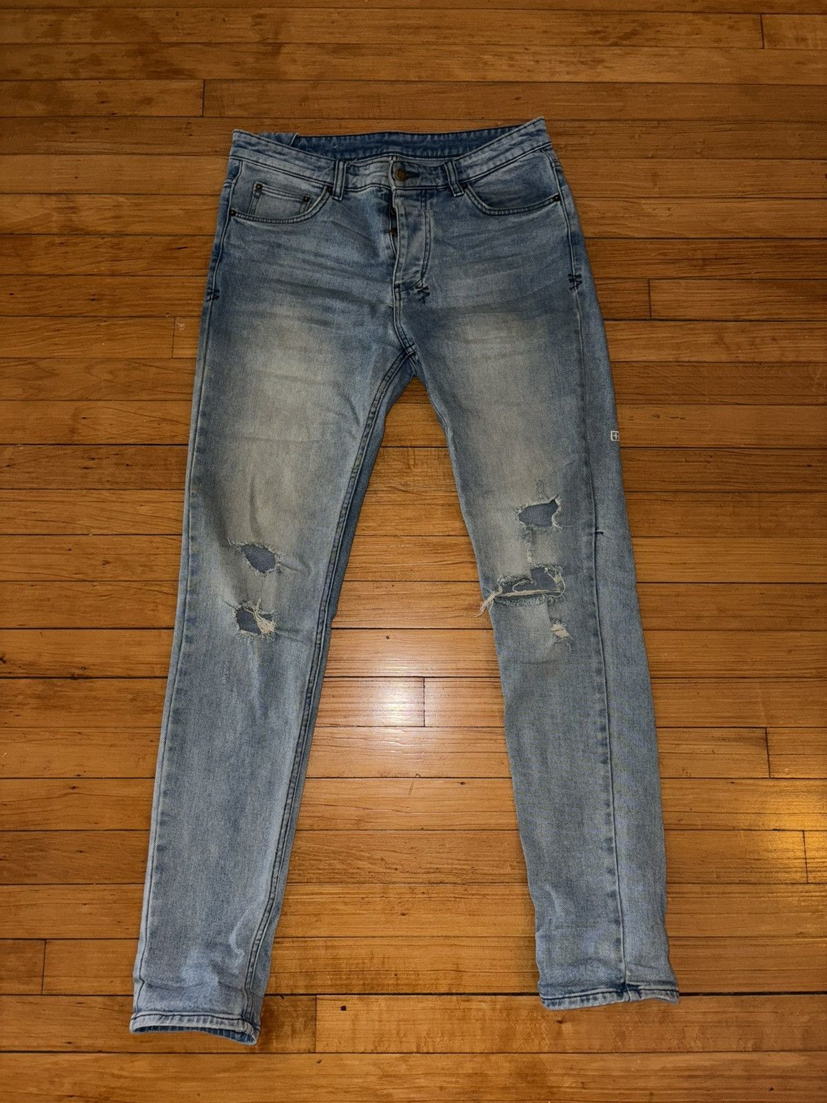 Ksubi Ksubi Chitch Philly Blue Distressed Jeans Size US 33 - 1 Thumbnail