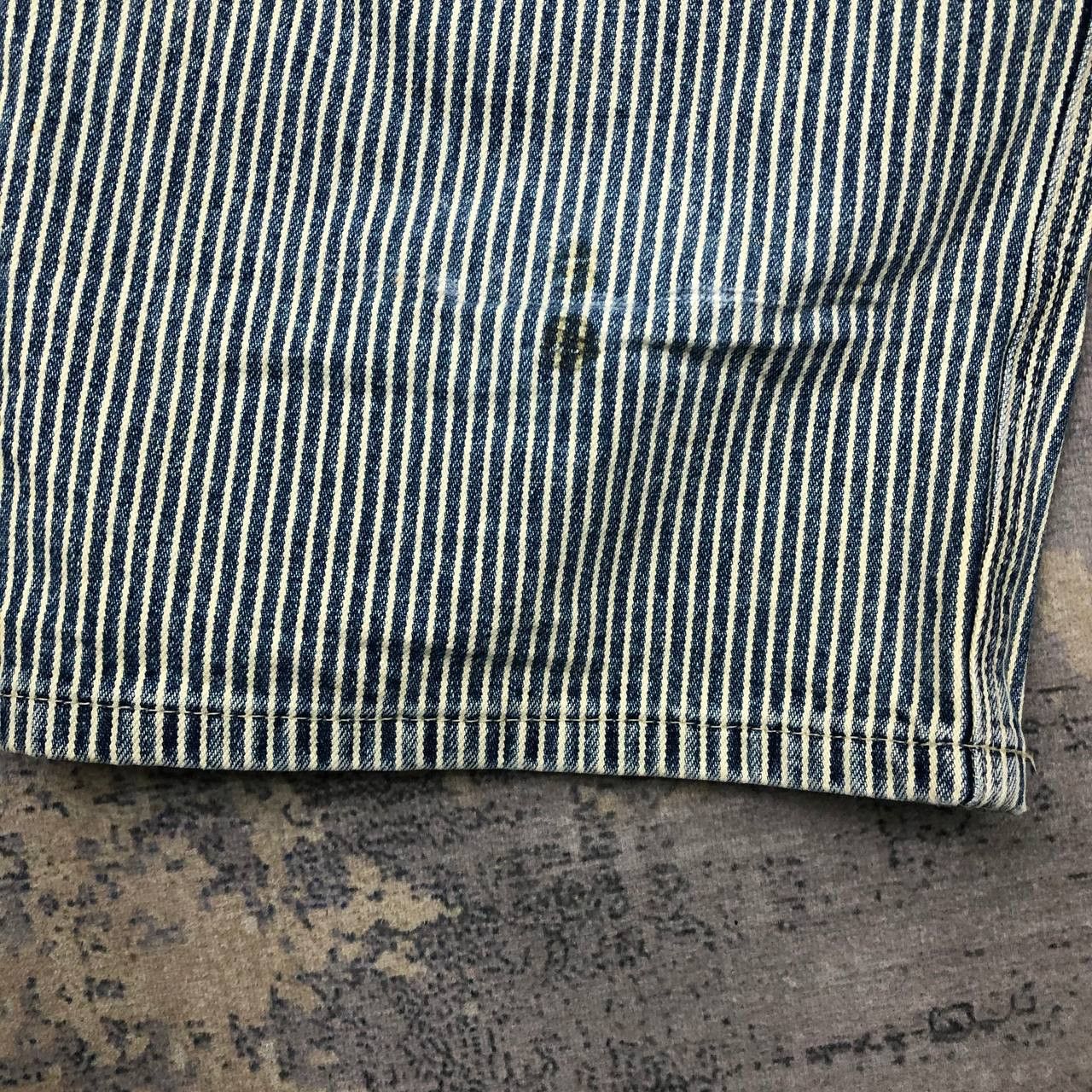 Other P450 VTG BLUE WAY WORKWEAR DISTRESSED HICKORY STRIPED PANTS Size US 28 / EU 44 - 7 Thumbnail