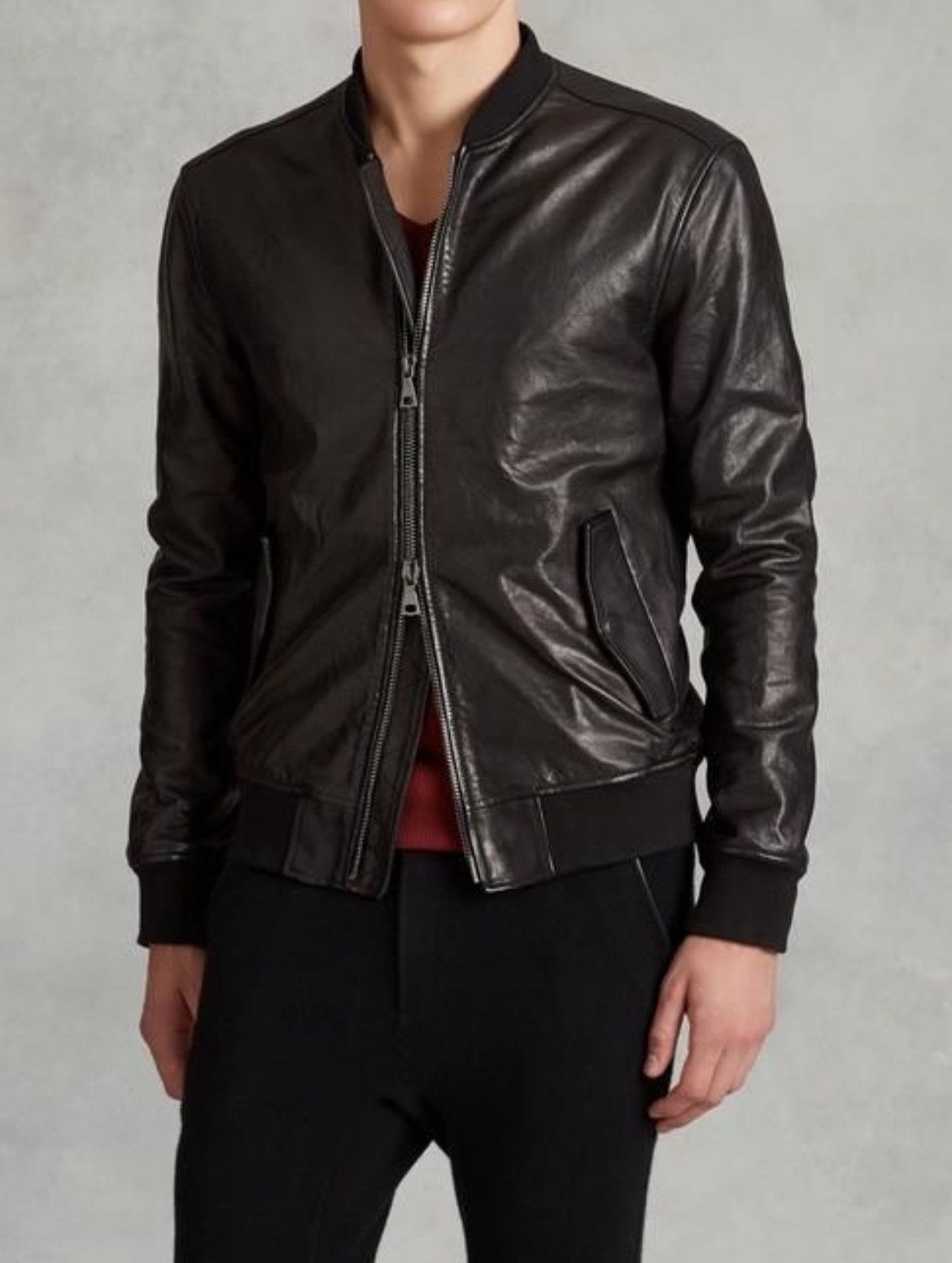 John Varvatos Leather bomber jacket EU 52 USA 42 Size US L / EU 52-54 / 3 - 2 Thumbnail