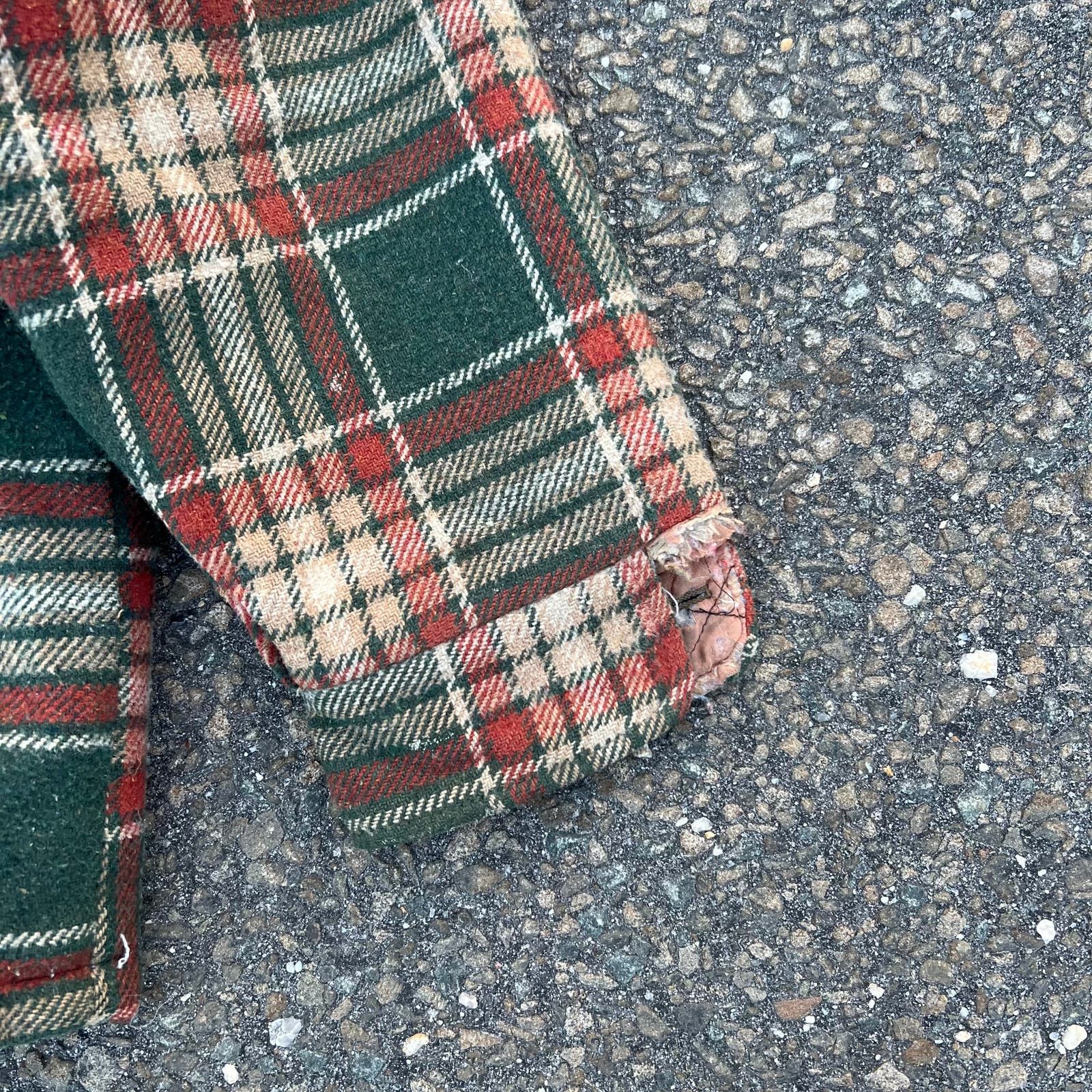 Vintage True Vintage green orange plaid wool talon zipper jacket Size US L / EU 52-54 / 3 - 8 Thumbnail