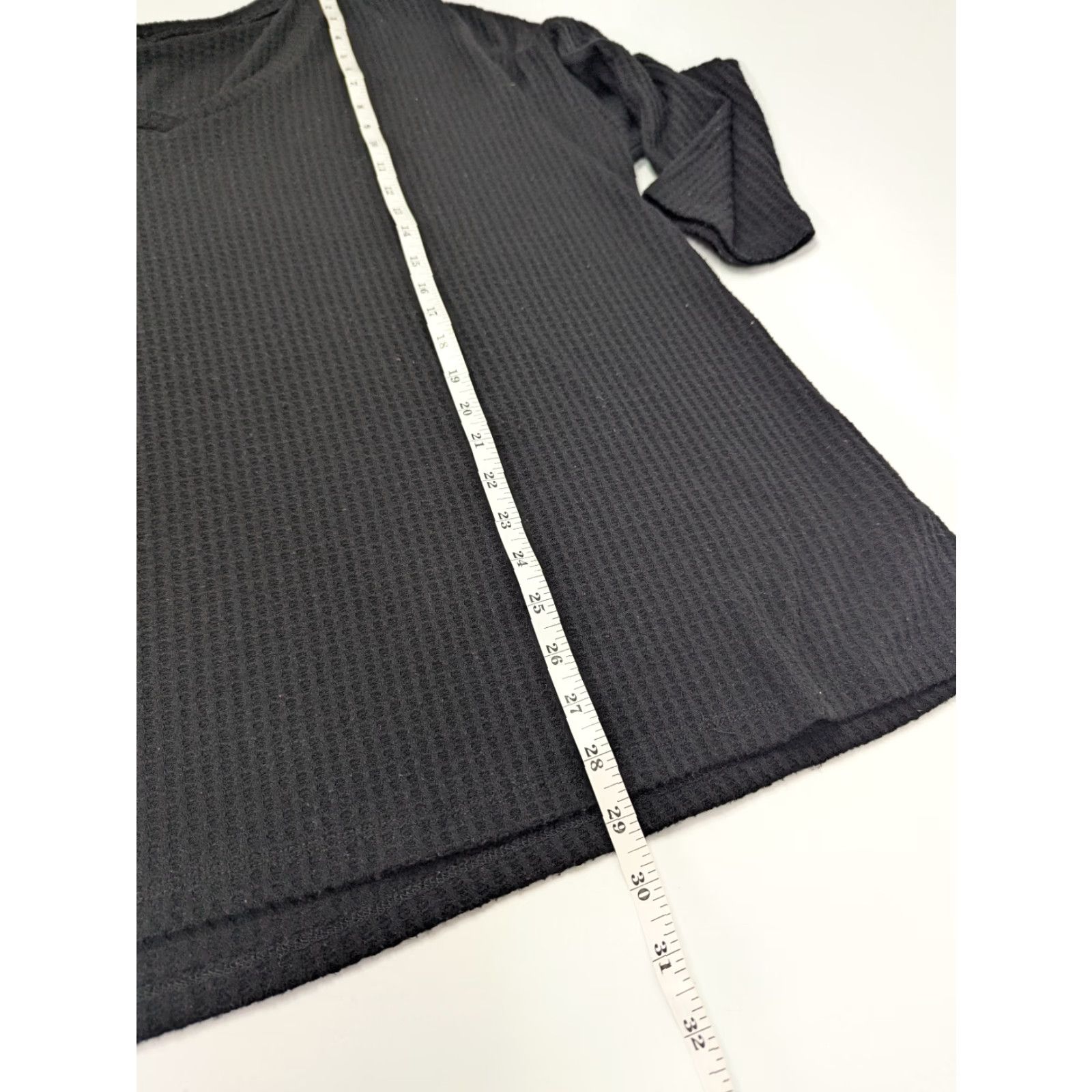 Torrid VINTAGE TORRID Thermal Waffle V-Neck Top Knit 3/4 Sleeve Tunic Size 3 Black Size XXL / US 16-18 / IT 52-54 - 3 Thumbnail