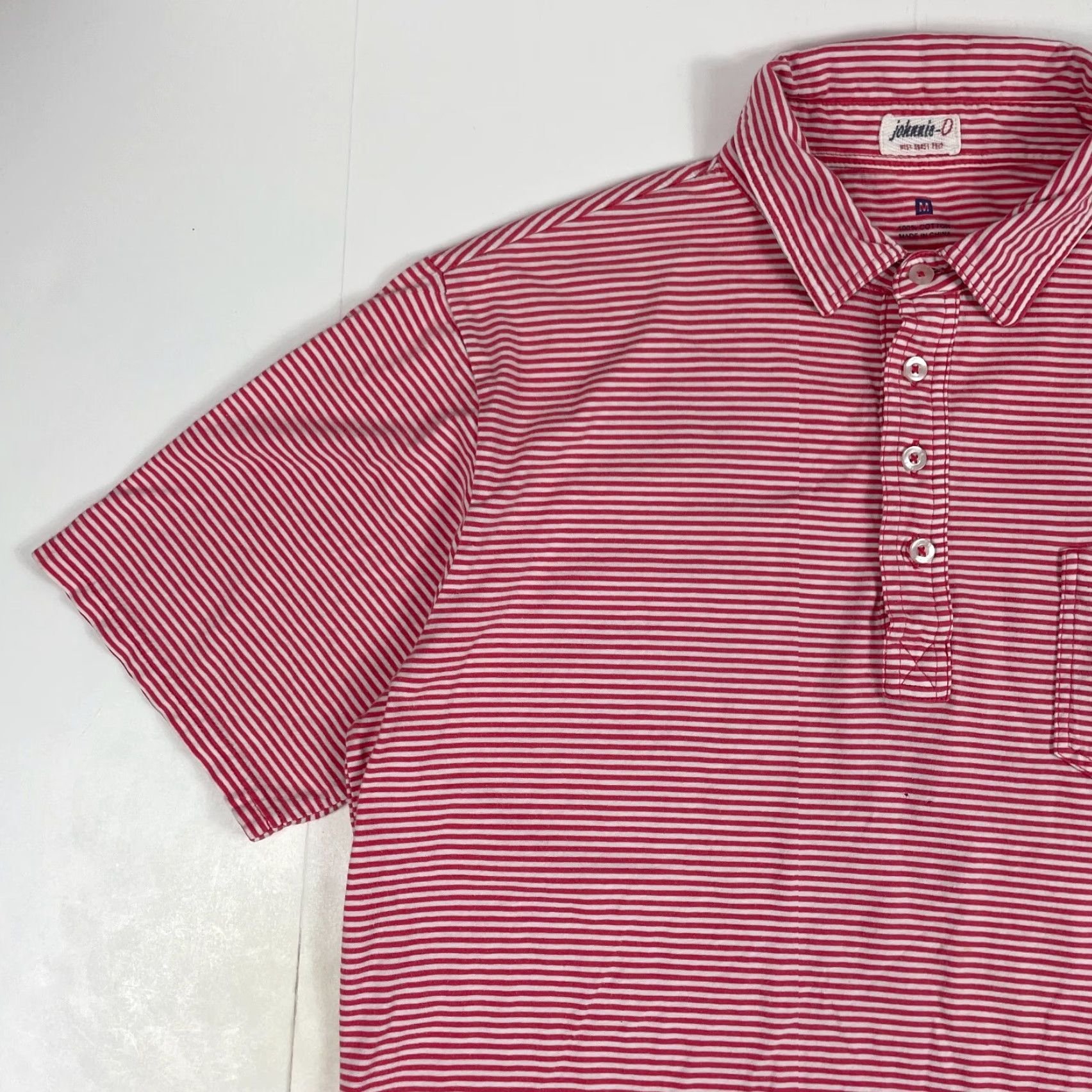 johnnie-O Johnnie O Polo Shirt Mens Medium Red Short Sleeve Golfing Striped Outdoors Golf Short Sleeve Shirt Mens Red Size US M / EU 48-50 / 2 - 2 Thumbnail