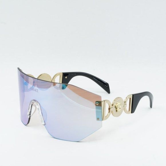 image of New Versace Ve2258 1002Ma Pink Mirror Blue Sunglasses, Women's