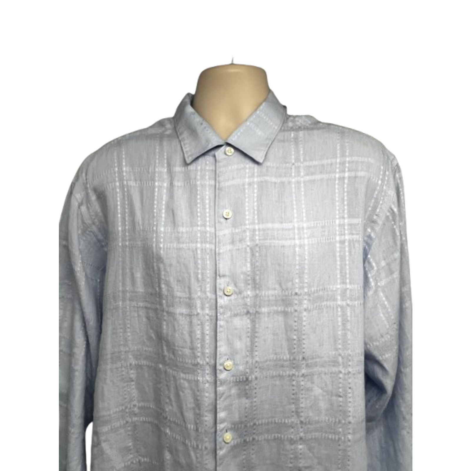 Tommy Bahama Tommy Bahama Blue Striped Linen Button Up Shirt XL Size US XL / EU 56 / 4 - 3 Thumbnail