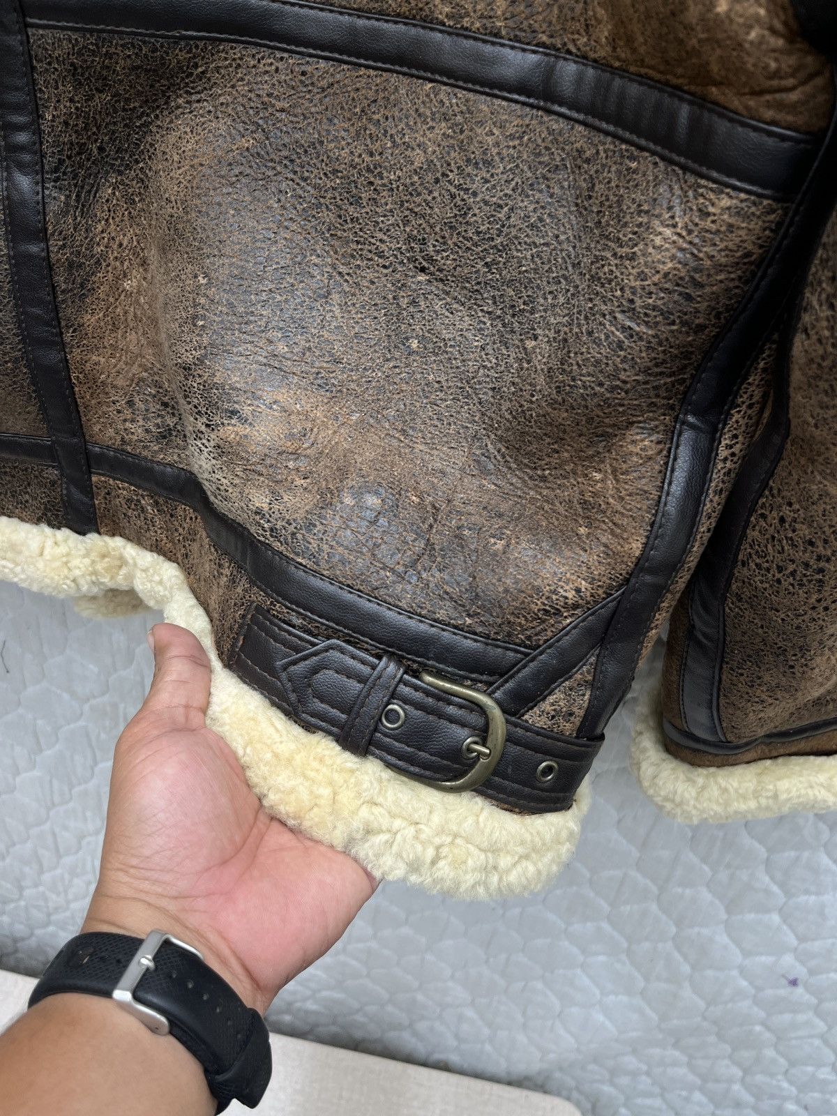 Genuine Leather 🔥🔥🔥STEALS VTG B3 MILITARY SHEARLING LEATHER JACKET Size US M / EU 48-50 / 2 - 14 Thumbnail