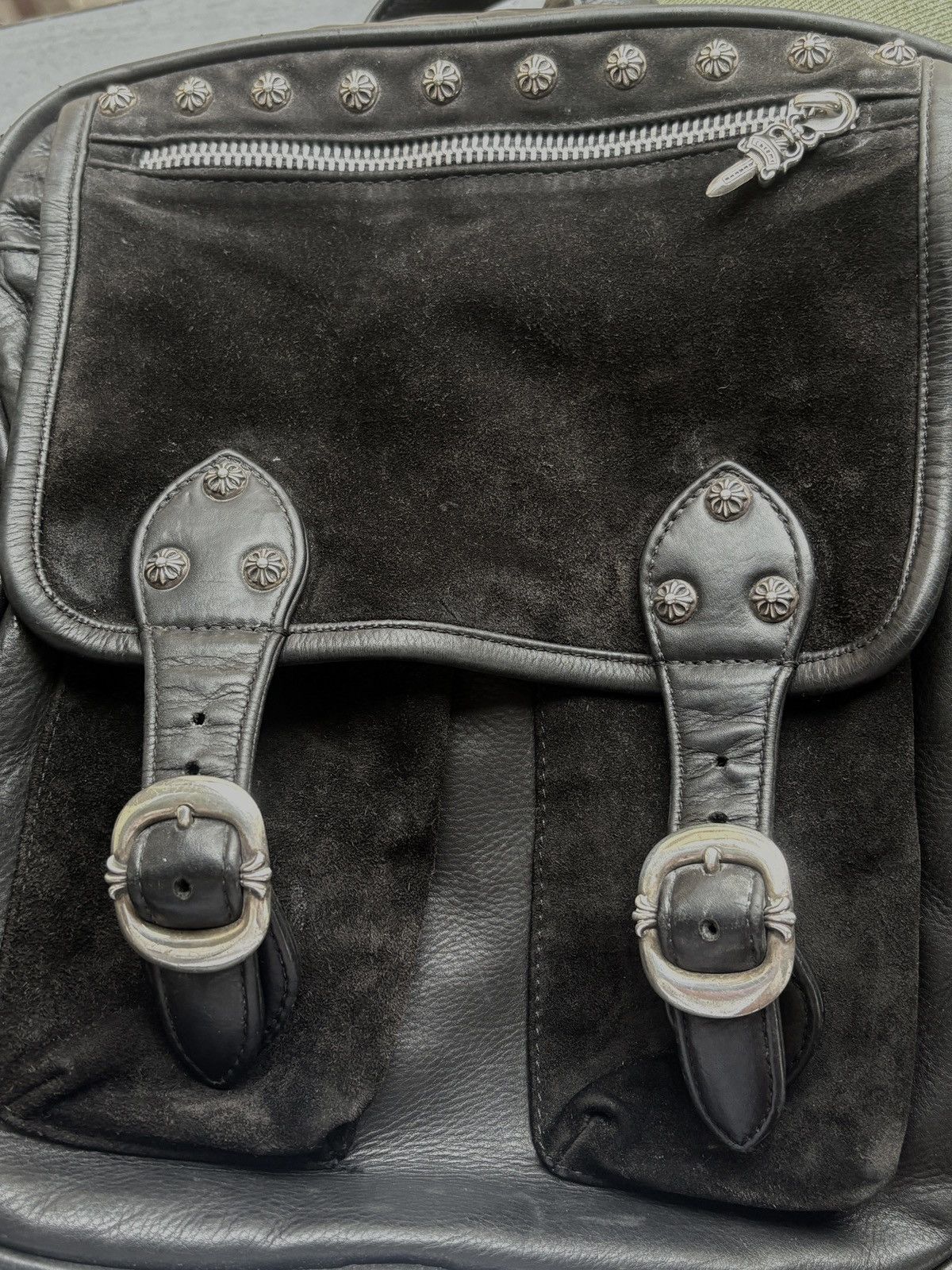 Chrome Hearts Chrome Hearts Suede & leather Backpack w/Sterling silver Size ONE SIZE - 19 Thumbnail