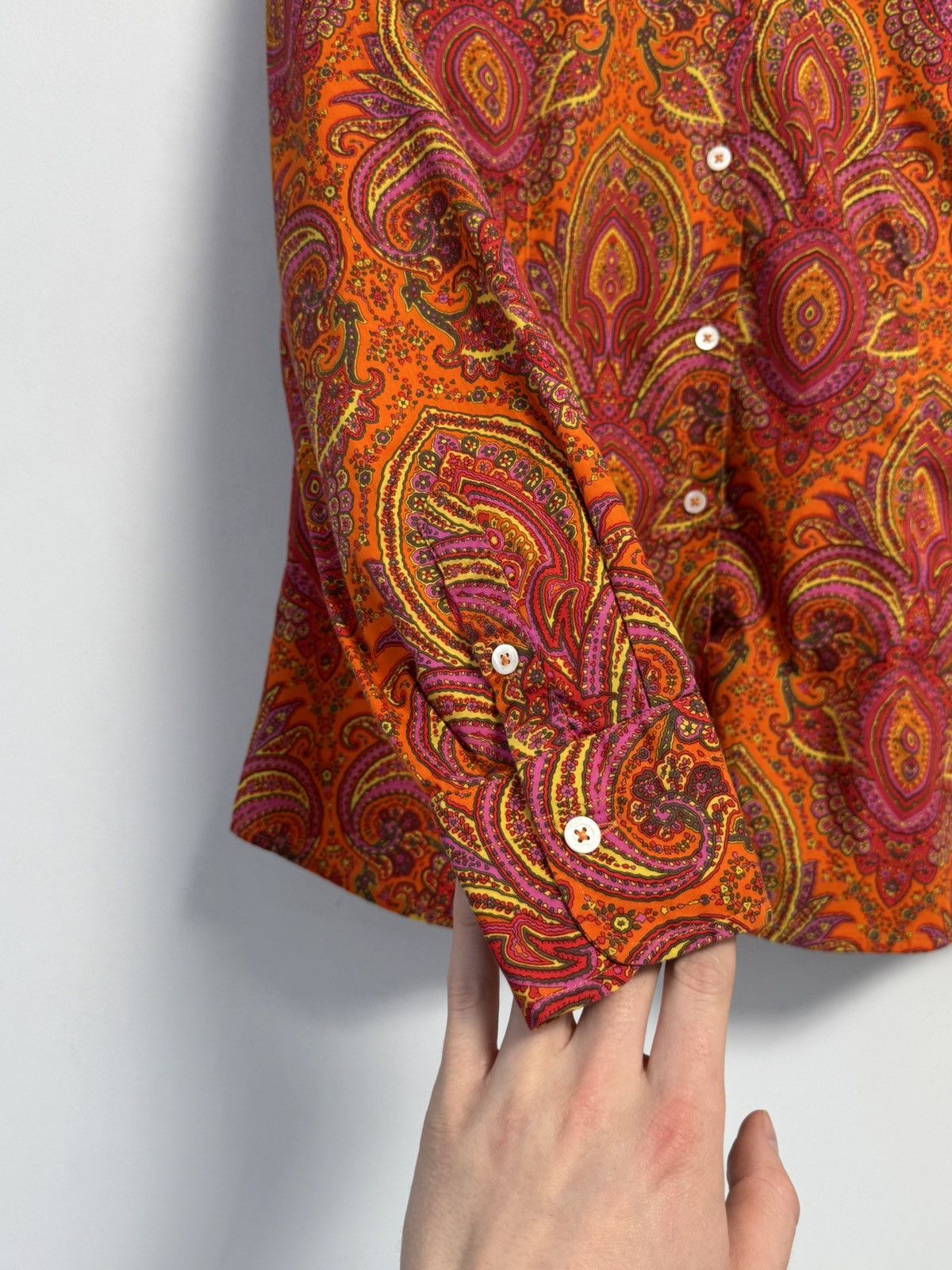 Bogner Bogner Women’s Paisley Print Button Shirt Bright Long Sleeve Size XL / US 12-14 / IT 48-50 - 11 Thumbnail