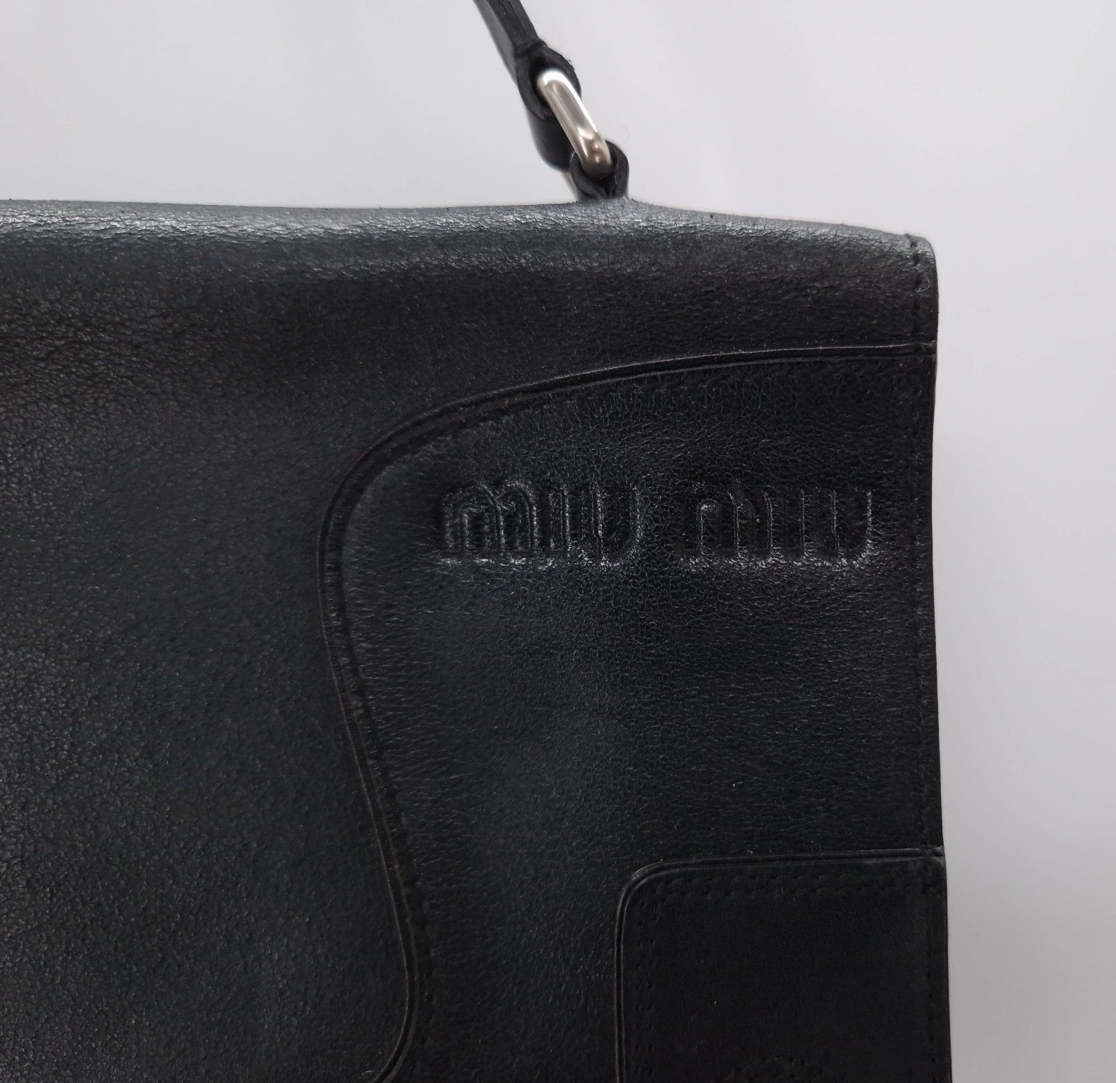 Miu Miu MIU MIU FW99 Black Leather Structured Bag Size ONE SIZE - 2 Thumbnail