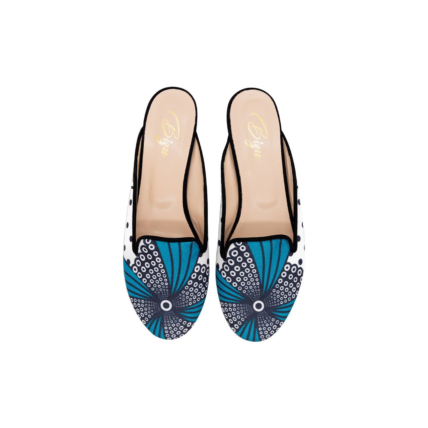 BIZU Chic Mule, Slip on - White & Blue, Made In Italy, Zawadi Size US 8.5 / IT 38.5 - 1 Thumbnail