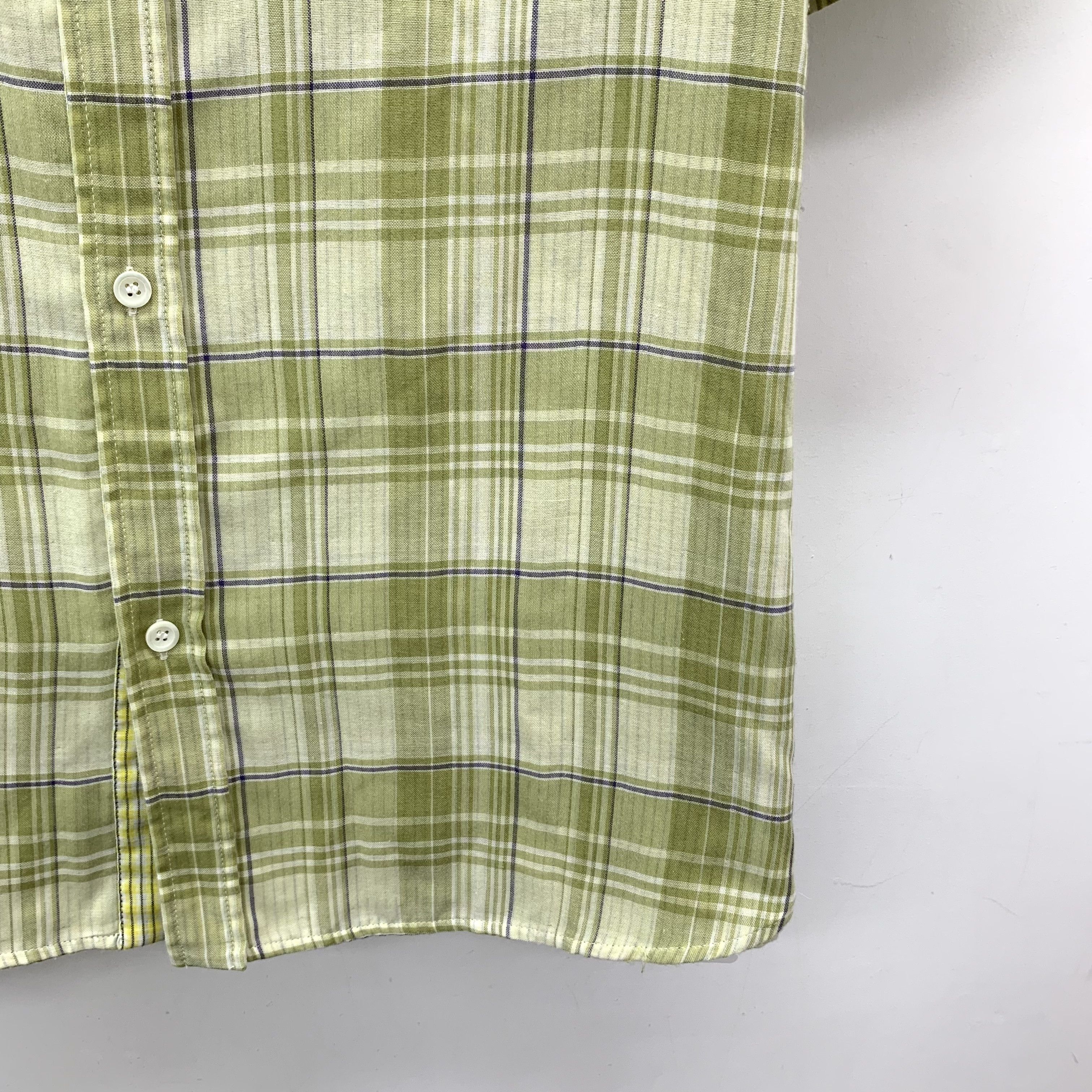 Loewe Loewe Plaid Logo Pocket Shirt Light Green (40) Size US XXS / EU 40 - 4 Thumbnail