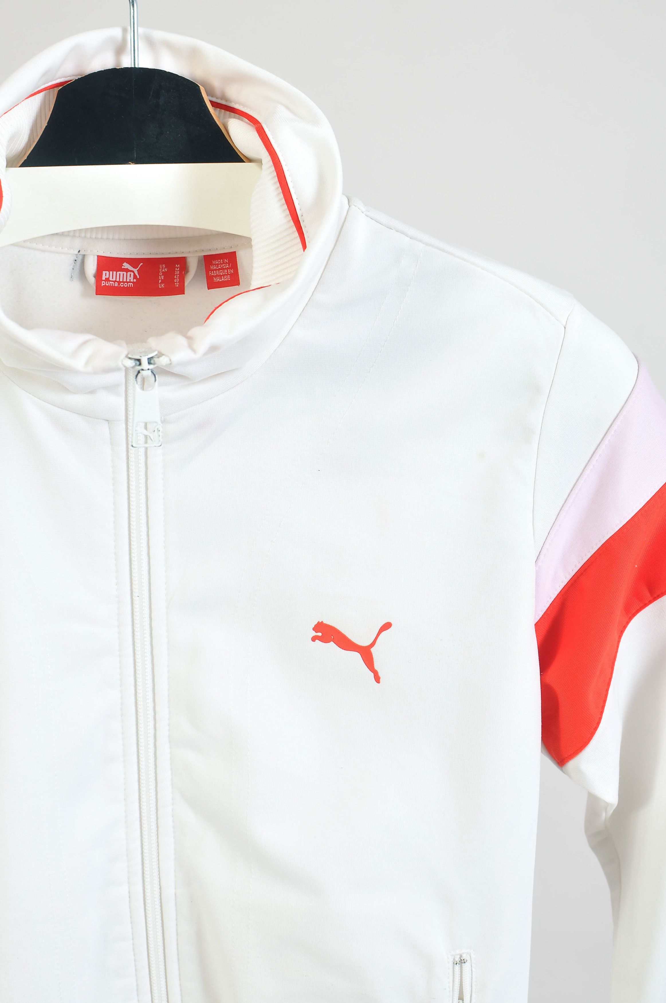 Puma Vintage 00s White Puma Track Zip Up Sweatshirt Size S / US 4 / IT 40 - 2 Thumbnail