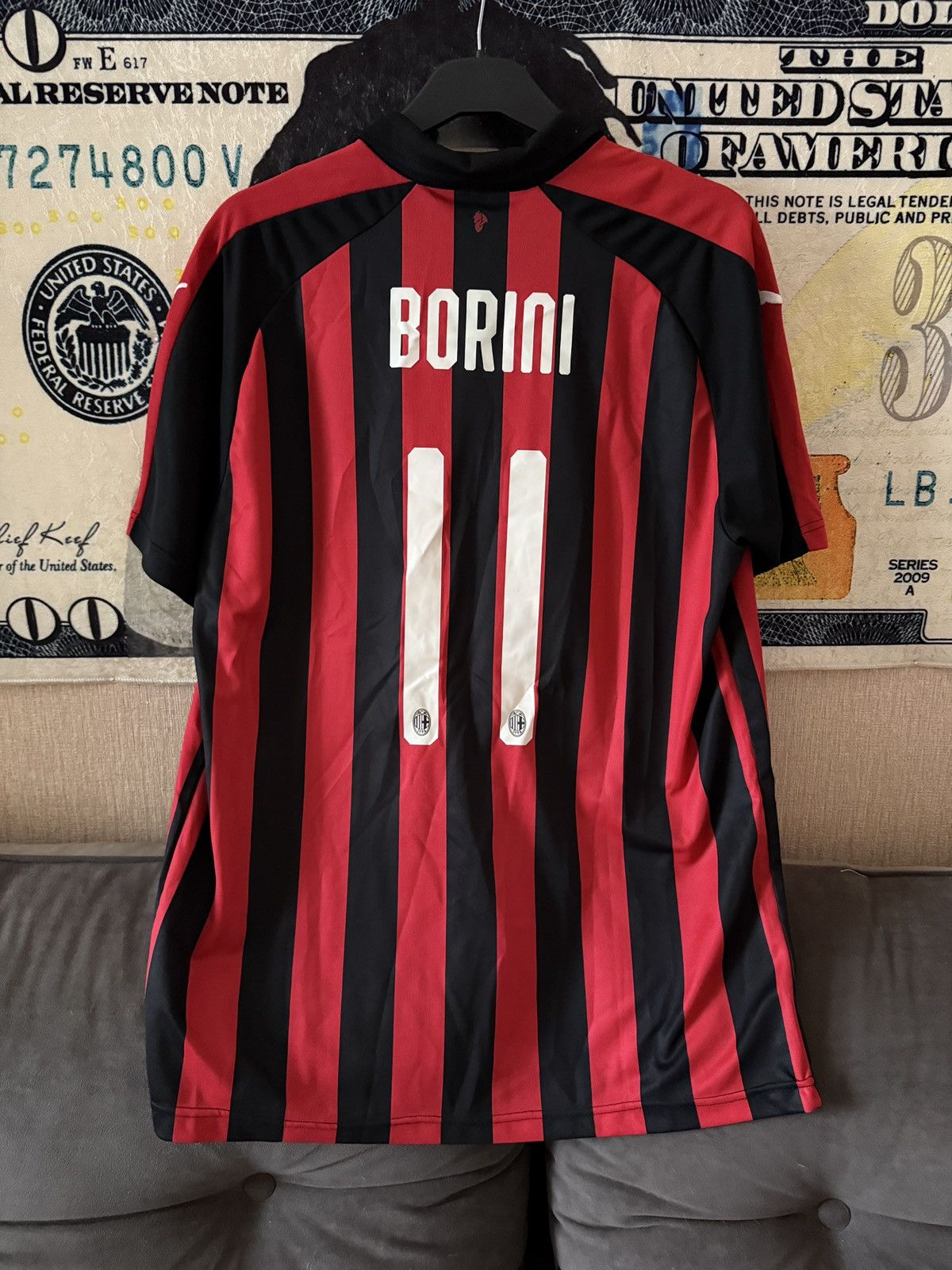 Puma AC Milan Home Jersey 2017/18 Puma Fly Emirates Borini #11 Size US L / EU 52-54 / 3 - 11 Thumbnail