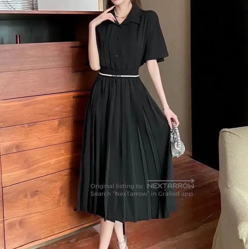 Miu Miu Miu Miu Summer Black Silk Dress . Size L / US 10 / IT 46 - 3 Thumbnail