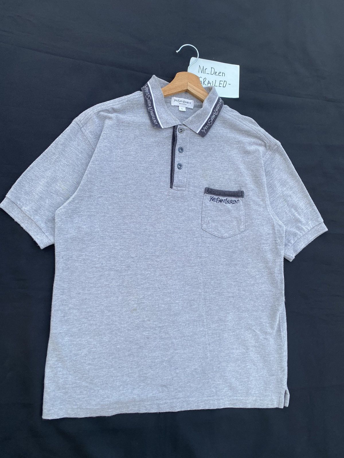 Yves Saint Laurent Rare Vintage Yves Saint Laurent YSL Polo Shirt Size US L / EU 52-54 / 3 - 3 Thumbnail