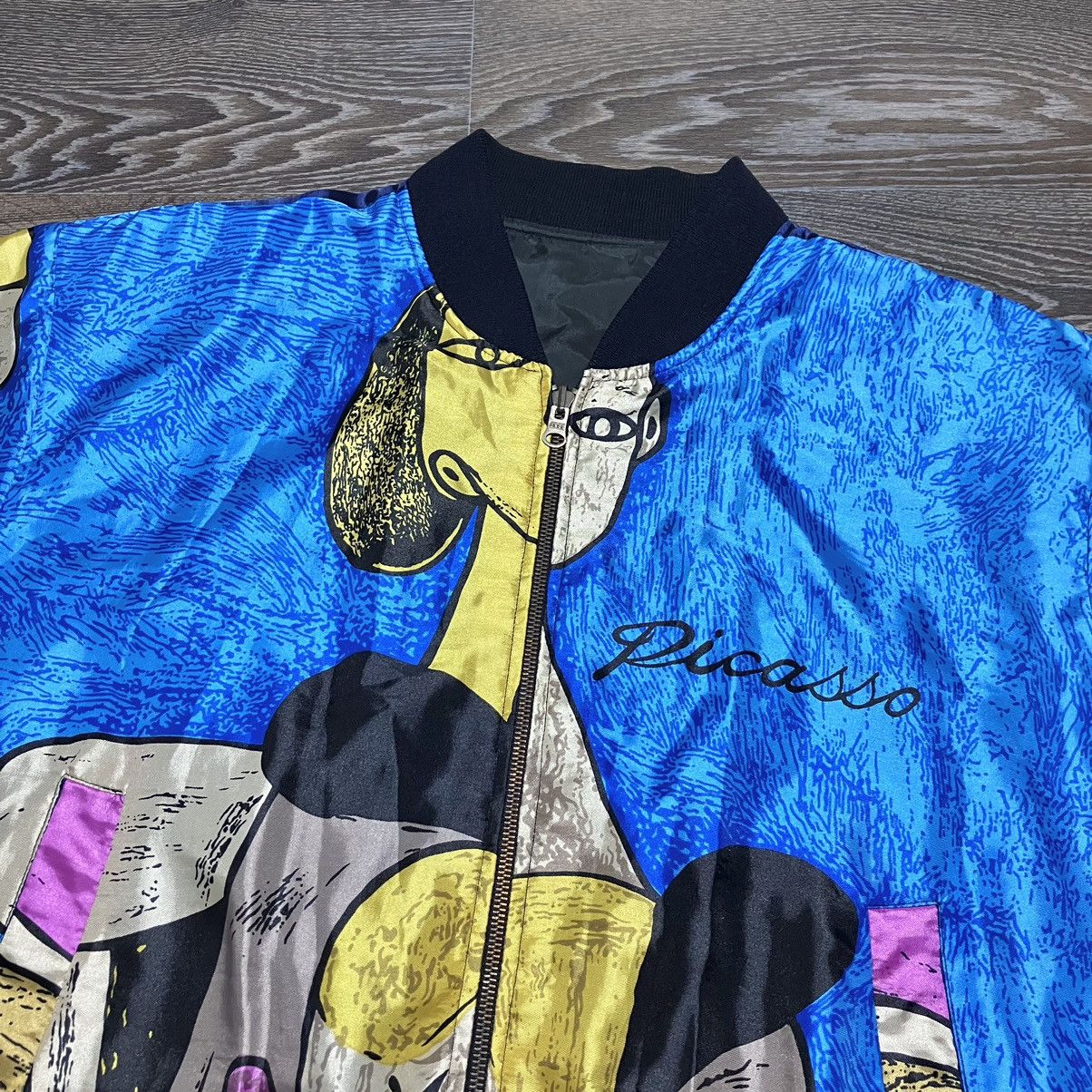 Vintage Vintage 90s PICASSO Art Design Satin Bomber Jacket Size US L / EU 52-54 / 3 - 3 Thumbnail