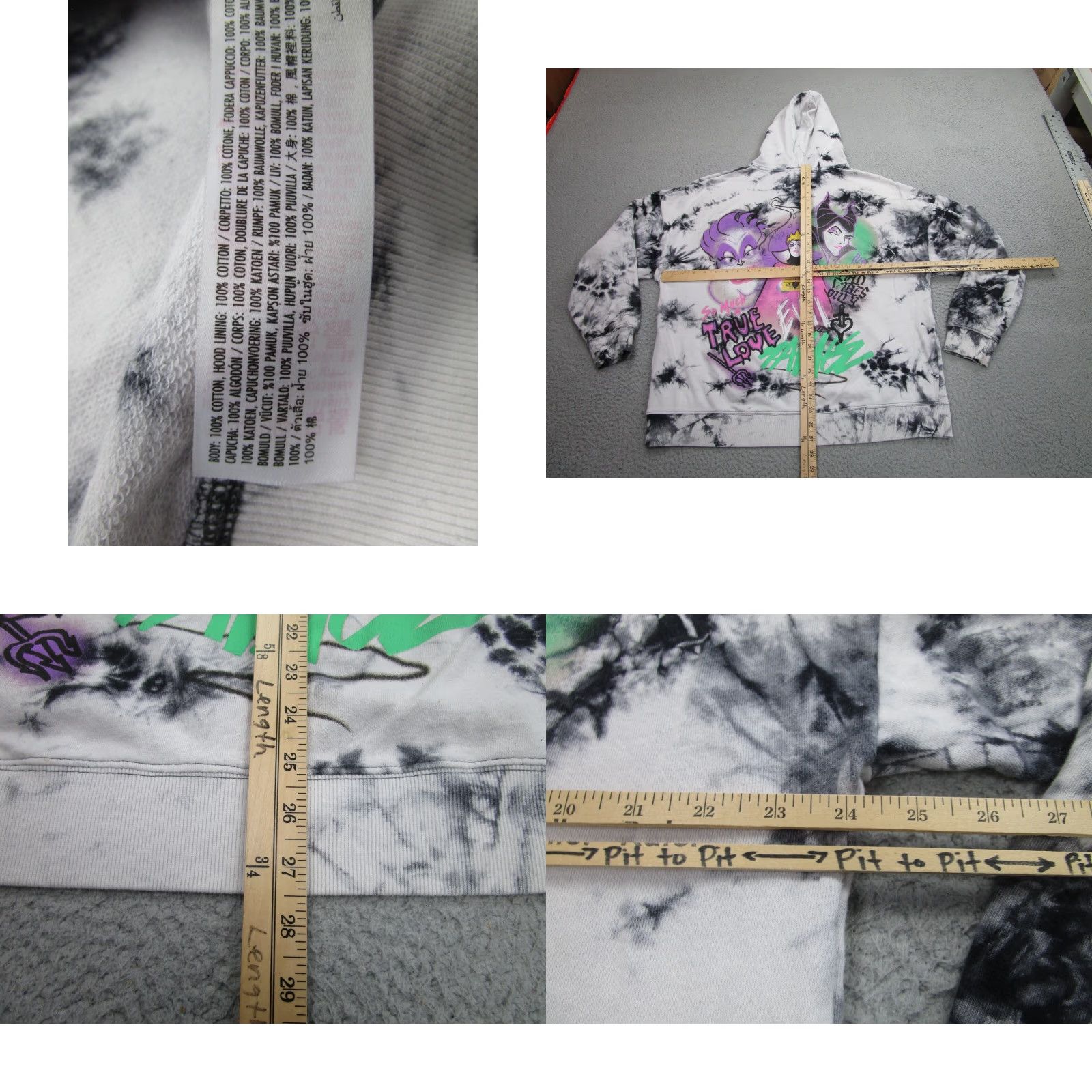 Disney DISNEY Villains Hoodie Sweater Pullover Gray Tie Dye Women L Long Sleeve Size L / US 10 / IT 46 - 8 Thumbnail