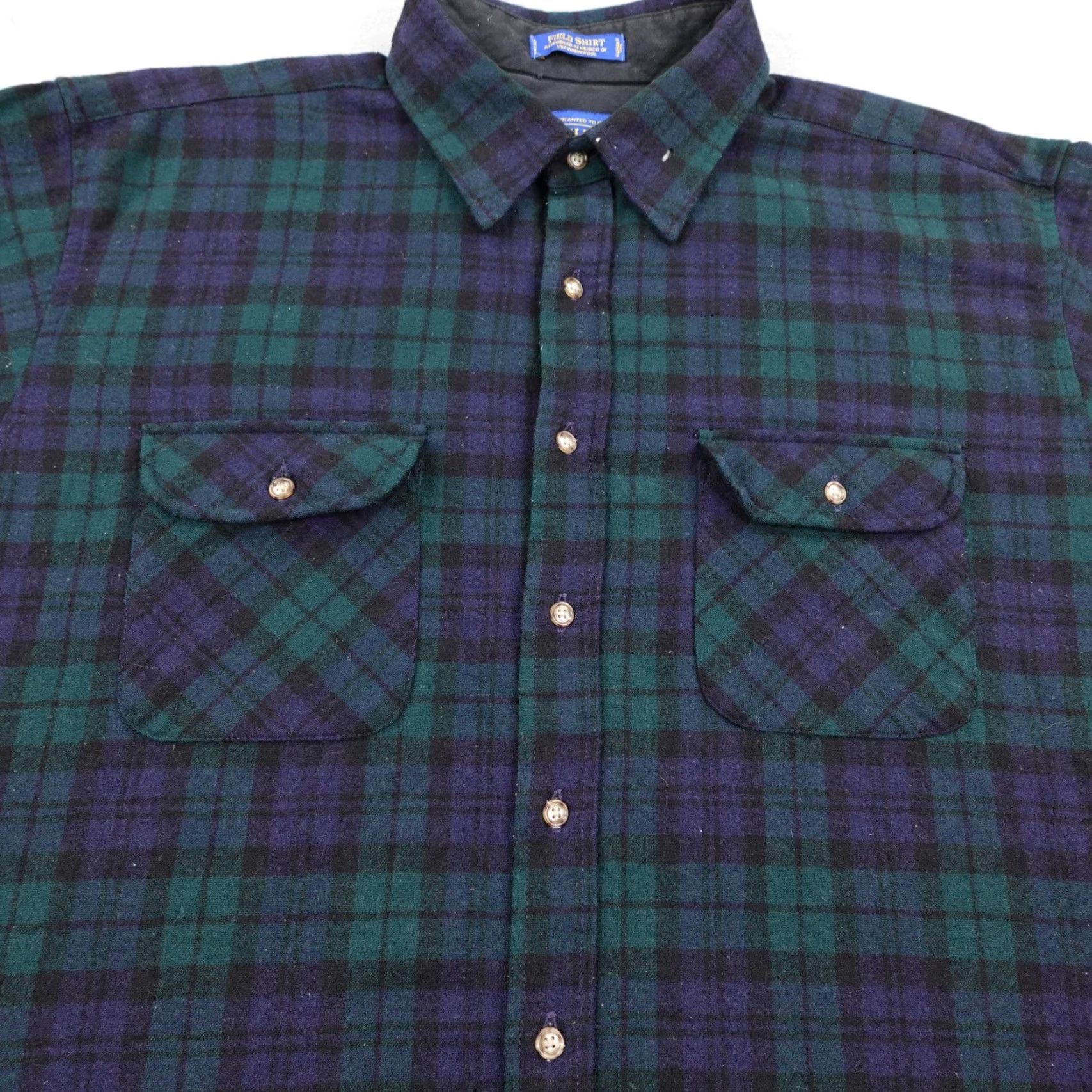 Pendleton VINTAGE Pendleton Field Shirt Men XL Green Blue Plaid Wool Flannel Button-Up with Pockets Casual Workwear Outdoors Size US XL / EU 56 / 4 - 4 Thumbnail