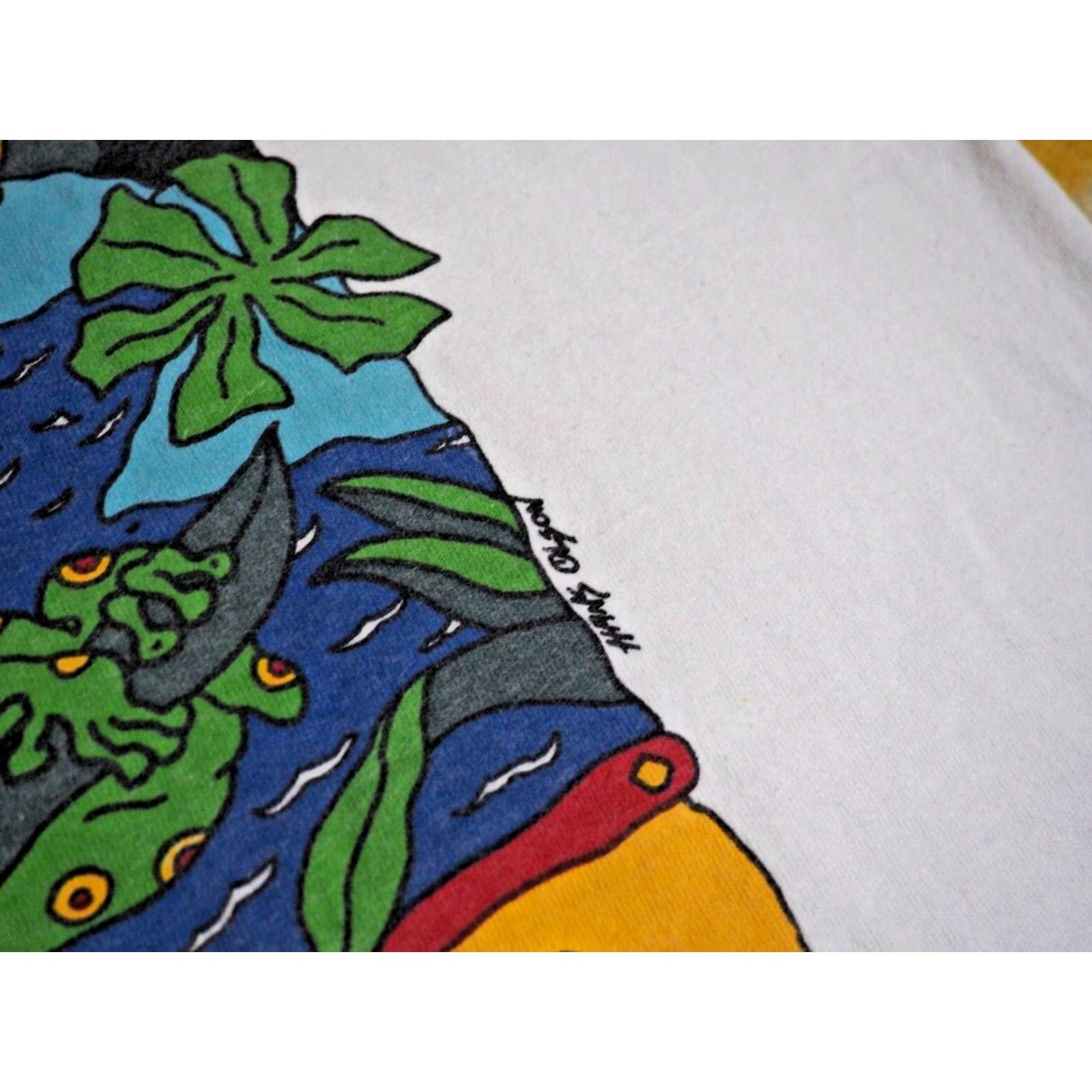Anvil VTG 90s Y2k Anvil Rainforest Eco Animal Nature Art White Tee T-Shirt L Unisex White T-Shirt 2000s Graphic Tee Size US L / EU 52-54 / 3 - 4 Thumbnail