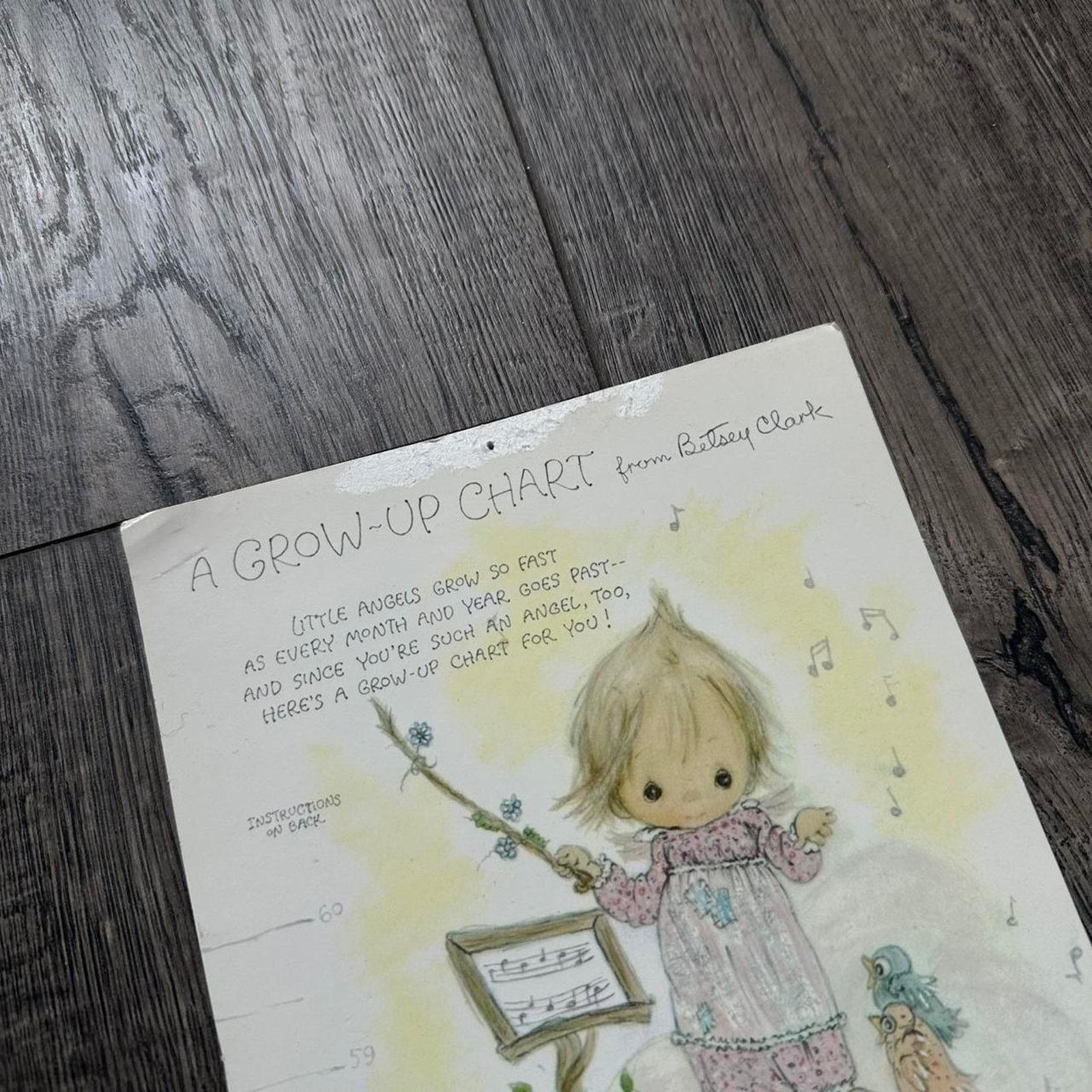 Vintage Vintage 70s Hallmark Bestsey Clark Grow Growing Chart Poster Size ONE SIZE - 2 Thumbnail