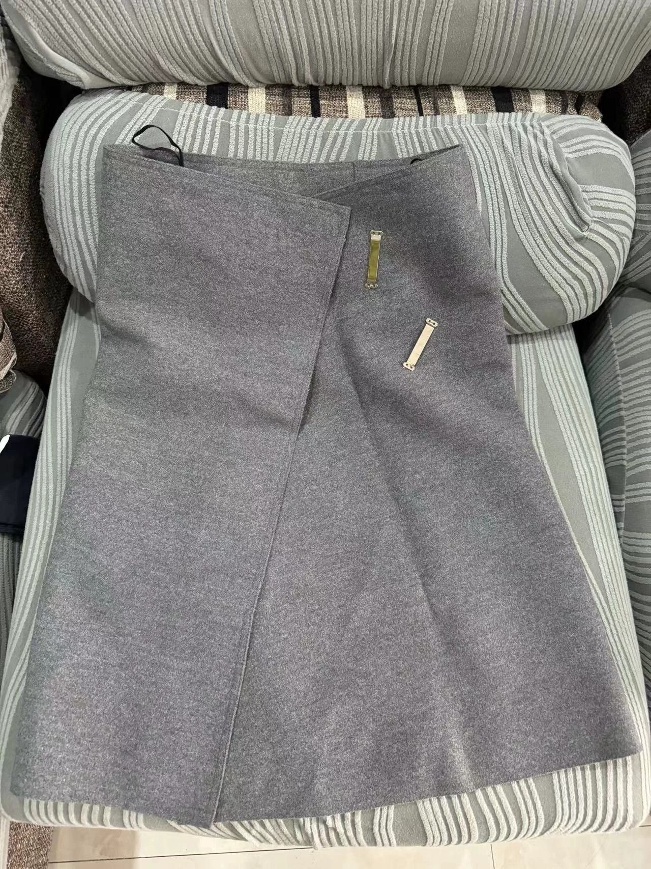 Celine Celine Gray Wool Skirt 3 Closures Different Waist Size 25" / US 0 / IT 36 - 1 Thumbnail