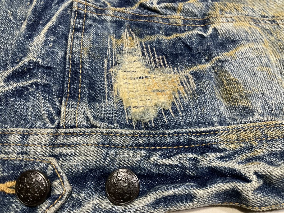 14th Addiction × If Six Was Nine × Le Grande Bleu (L.G.B.) 🔥Y2K Archived Midas Boro Mud Wash Denim Jacket Size US L / EU 52-54 / 3 - 9 Thumbnail
