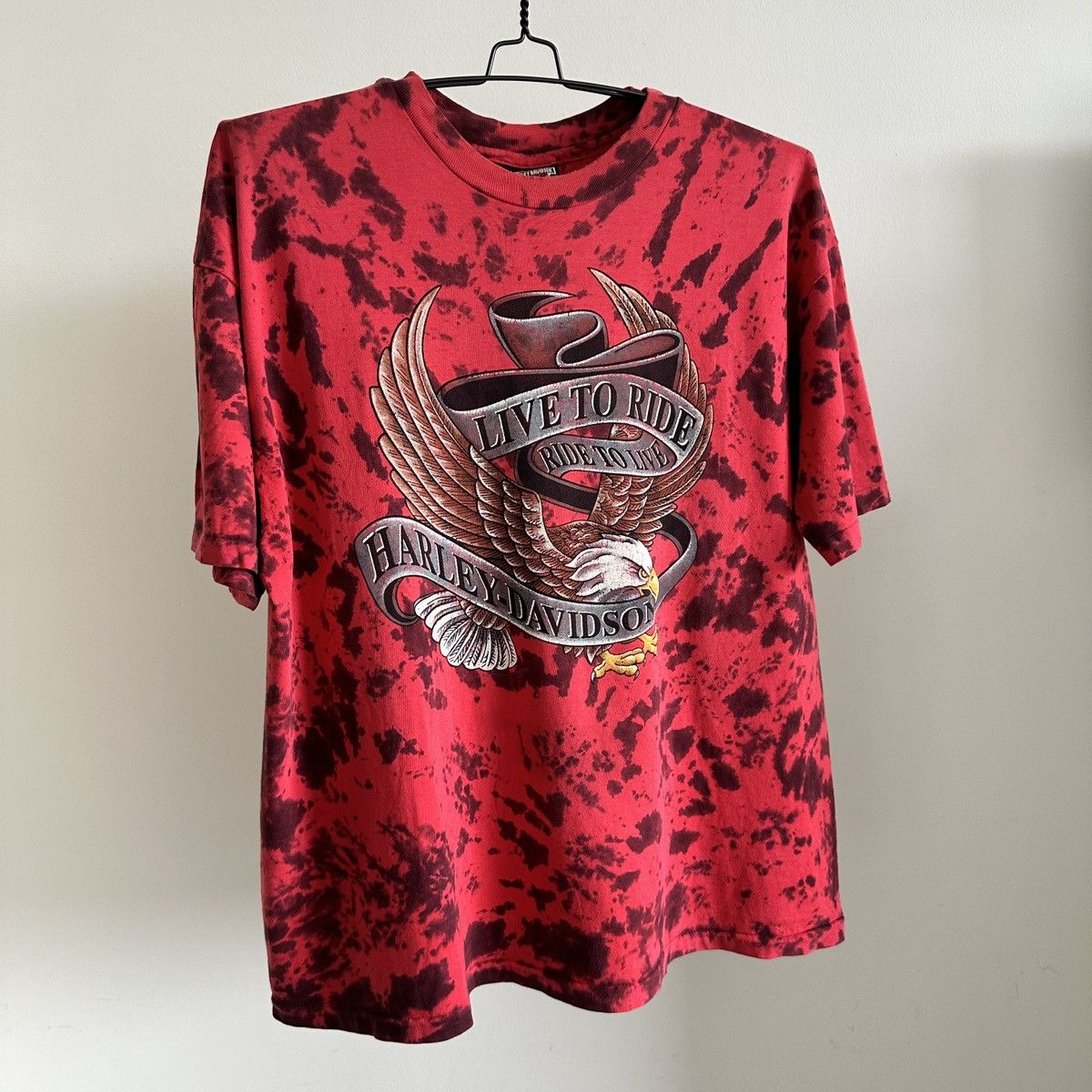 Harley Davidson Live To Ride Tie Dye Shirt Single Stitch XXL