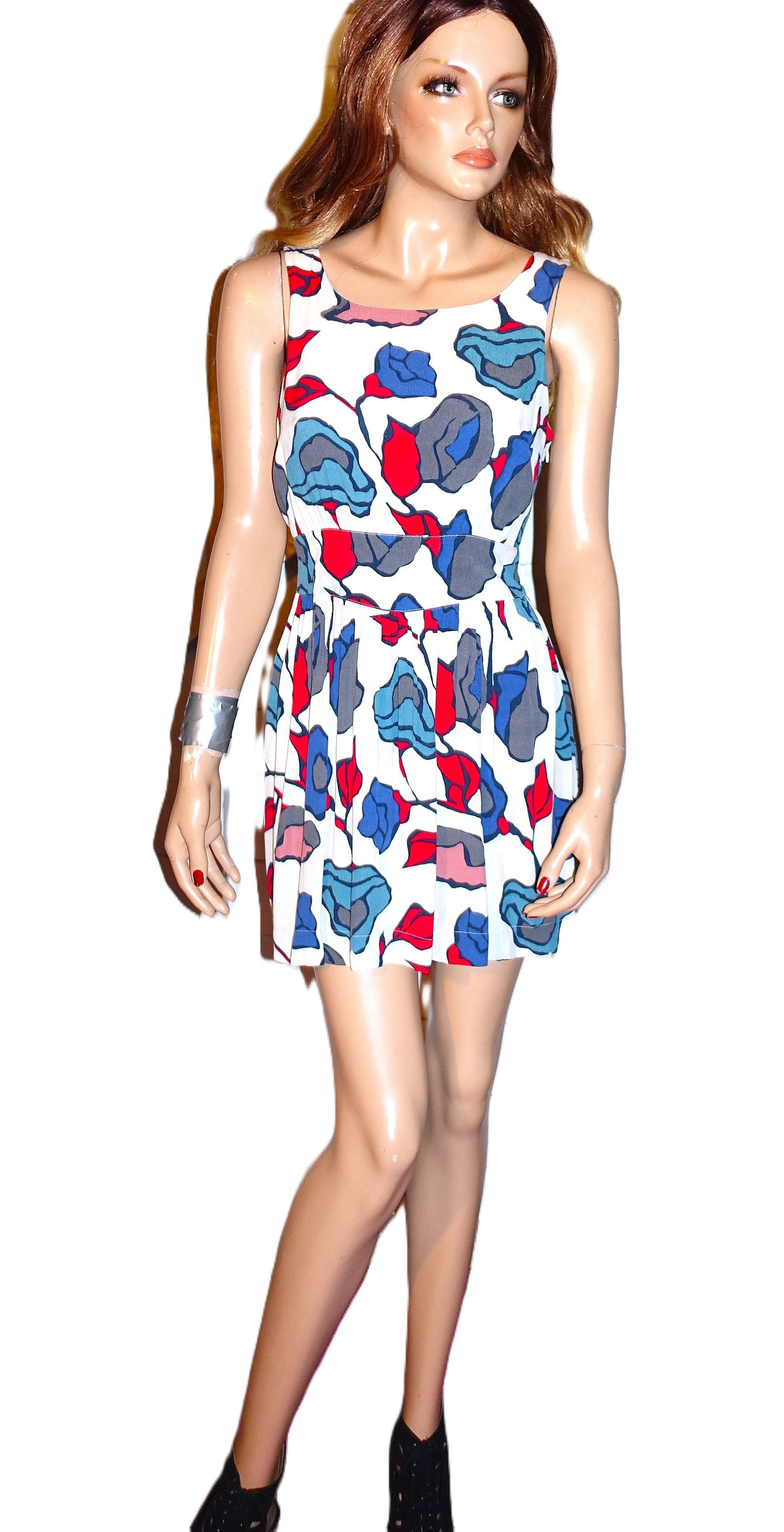 Other Cooperative Red Blue Floral Boho Dress 6 Size M / US 6-8 / IT 42-44 - 3 Thumbnail