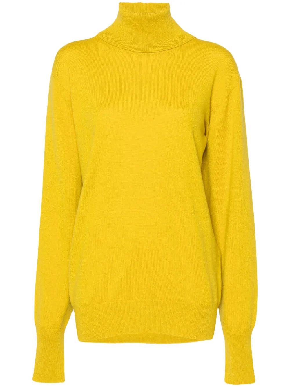 Jil Sander o1y1025 Turtleneck Cashmere Blend Sweater in Yellow Size S / US 4 / IT 40 - 1 Thumbnail