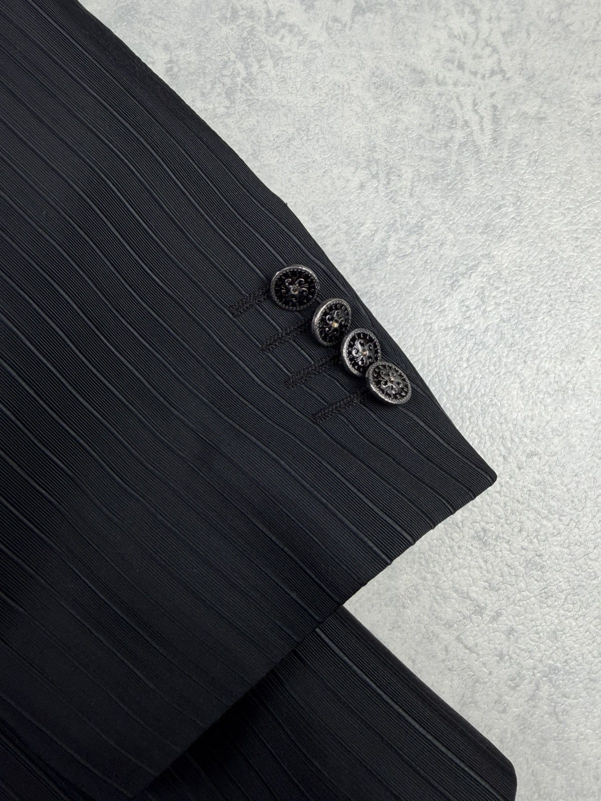 Carlo Pignatelli Carlo Pignatelli Suit 3 Piece Black Stripe Mens 54 Size 44R - 6 Thumbnail