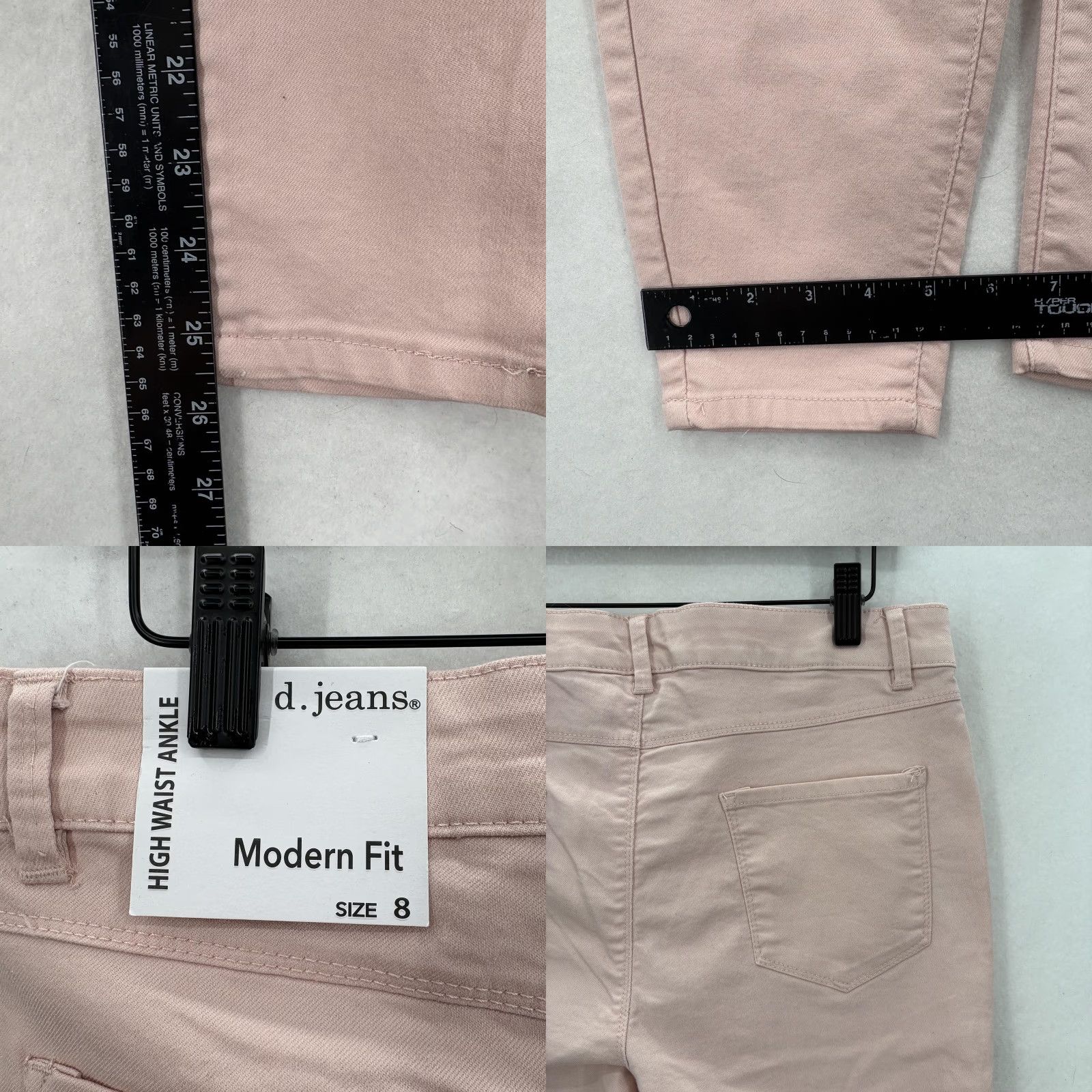 Vintage D. Jeans High Waist Ankle Jeans Womens 8 Pink Modern Fit Stretch Denim Preppy Size 30" / US 8 / IT 44 - 9 Thumbnail