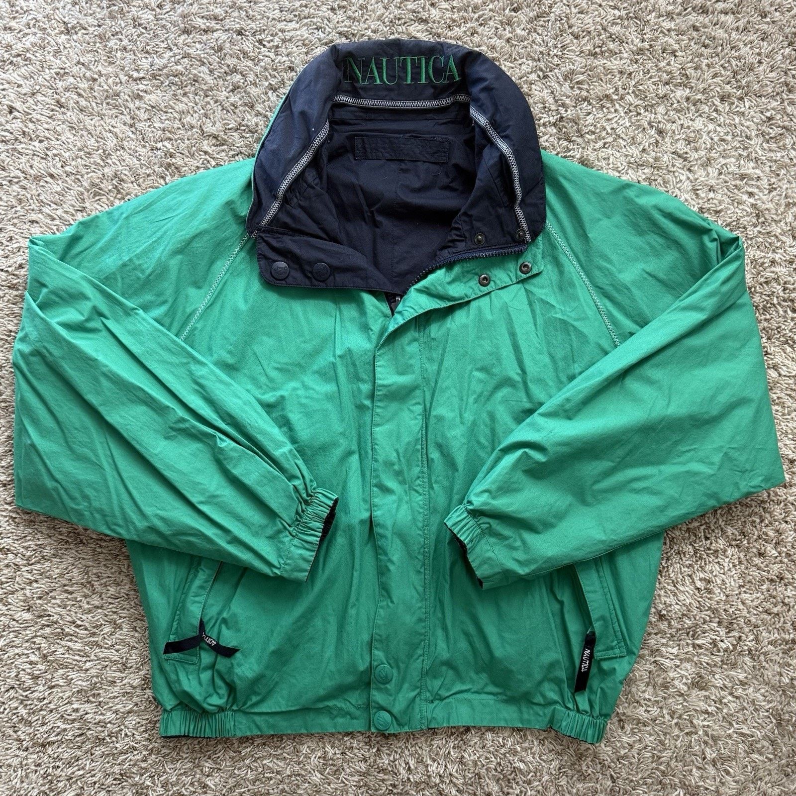 Nautica × Vintage Vintage 90’s Nautica Reversible Windbreaker Sailing Jacket Size US L / EU 52-54 / 3 - 3 Thumbnail