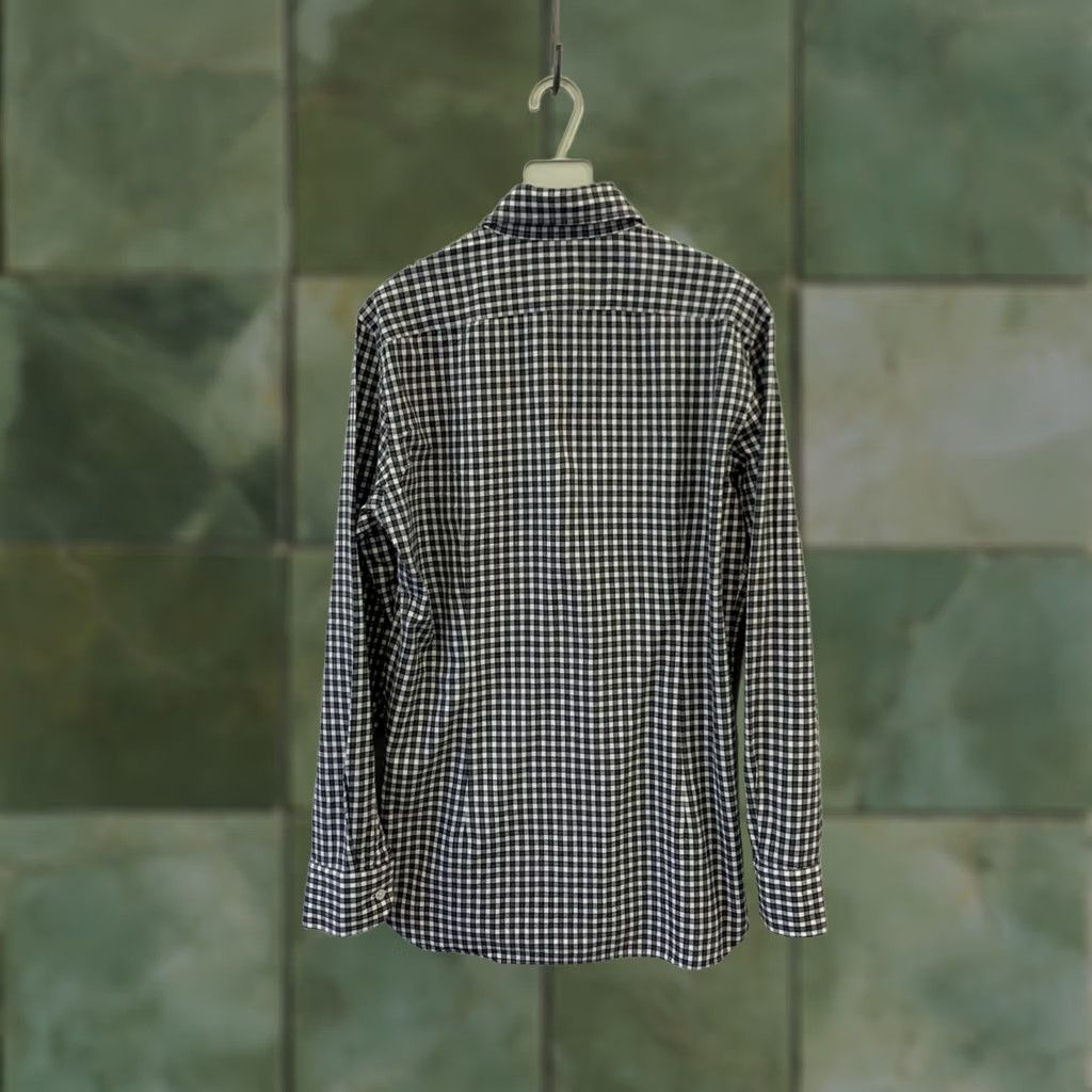 Lardini Lardini Gingham Check Shirt Navy White Spread Collar 15.5 / 39 Adult Men’sDress Shirt Size US L / EU 52-54 / 3 - 1 Thumbnail