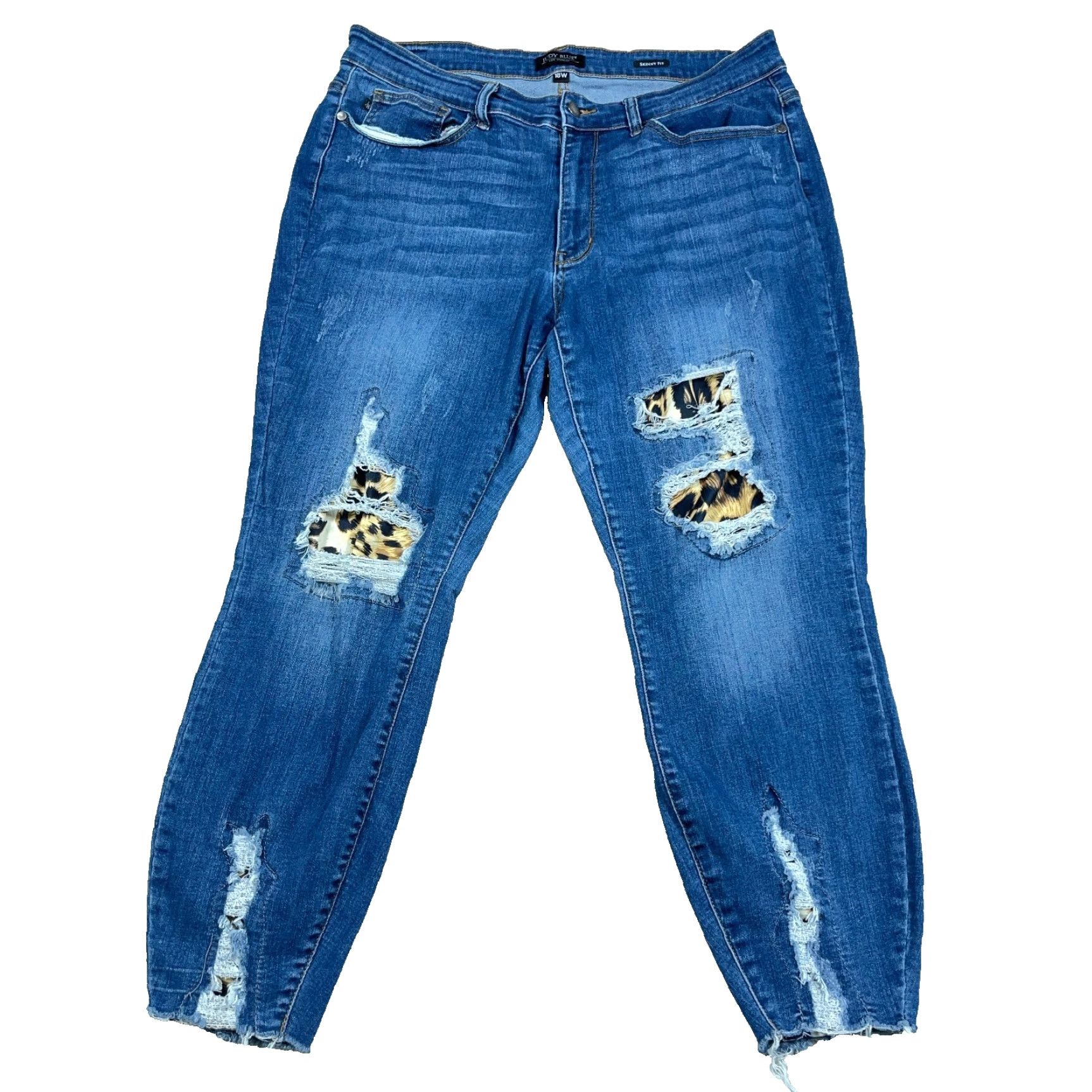 Vintage Judy Blue Jeans Women 18W Skinny Fit Med Wash Faded Stretch Distressed Plus Jeans Size 40" / US 18 - 2 Thumbnail