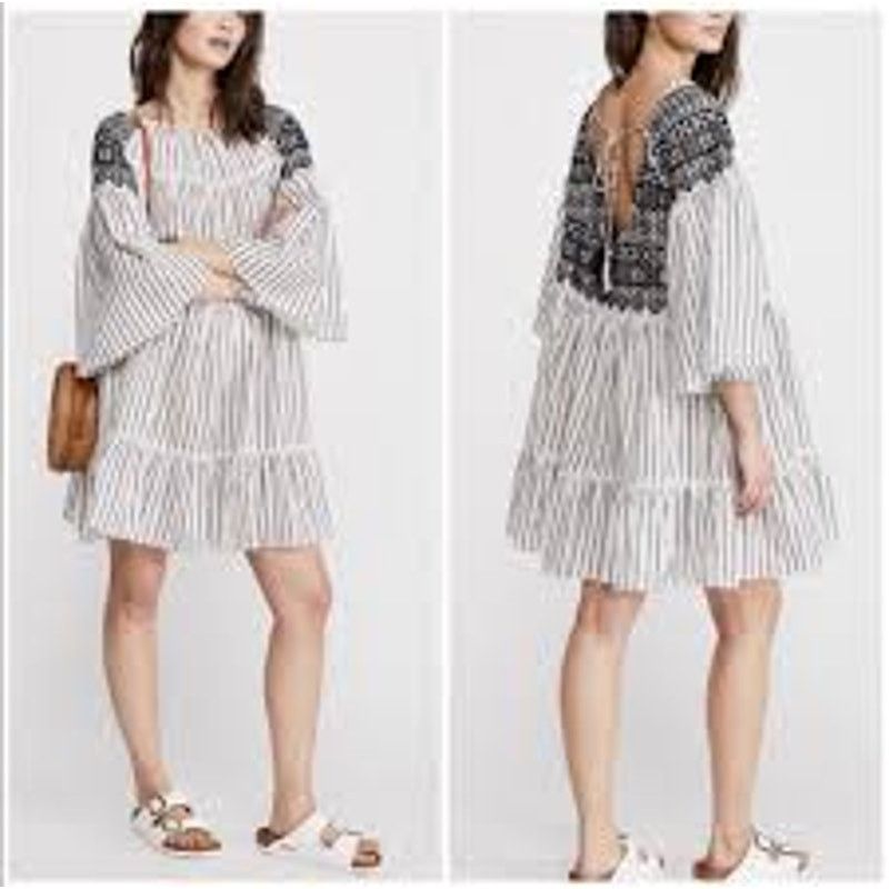 a line white mini dress White Square Neck A-Line Mini Dress with Bow Straps – Modsele