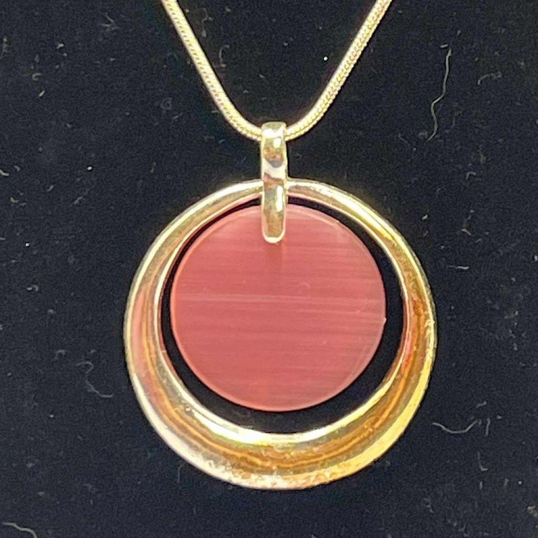 Other Silver & Pink Circular Necklace Size ONE SIZE - 2 Thumbnail