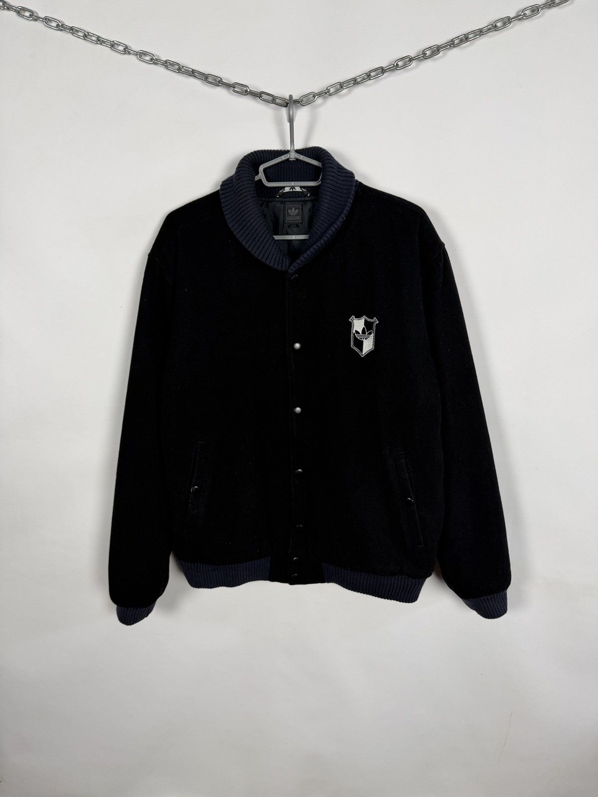 Adidas Adidas Originals Y2K Varsity Bomber Wool Jacket Snap Buttons Size US L / EU 52-54 / 3 - 2 Thumbnail