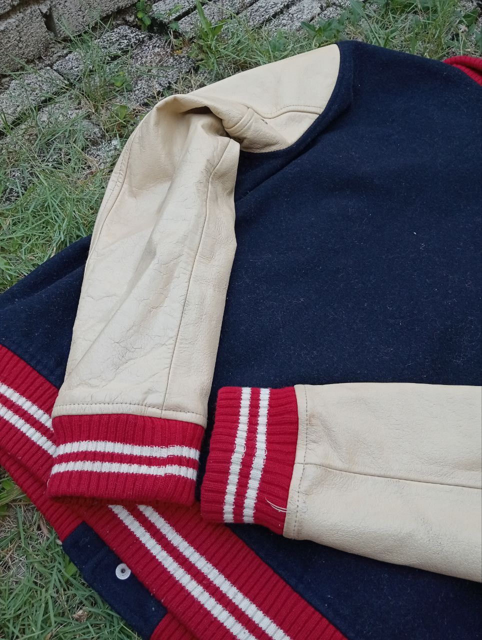 Beams Japan Beams Japanese Wool + Leather Varsity Jacket Size US L / EU 52-54 / 3 - 6 Thumbnail